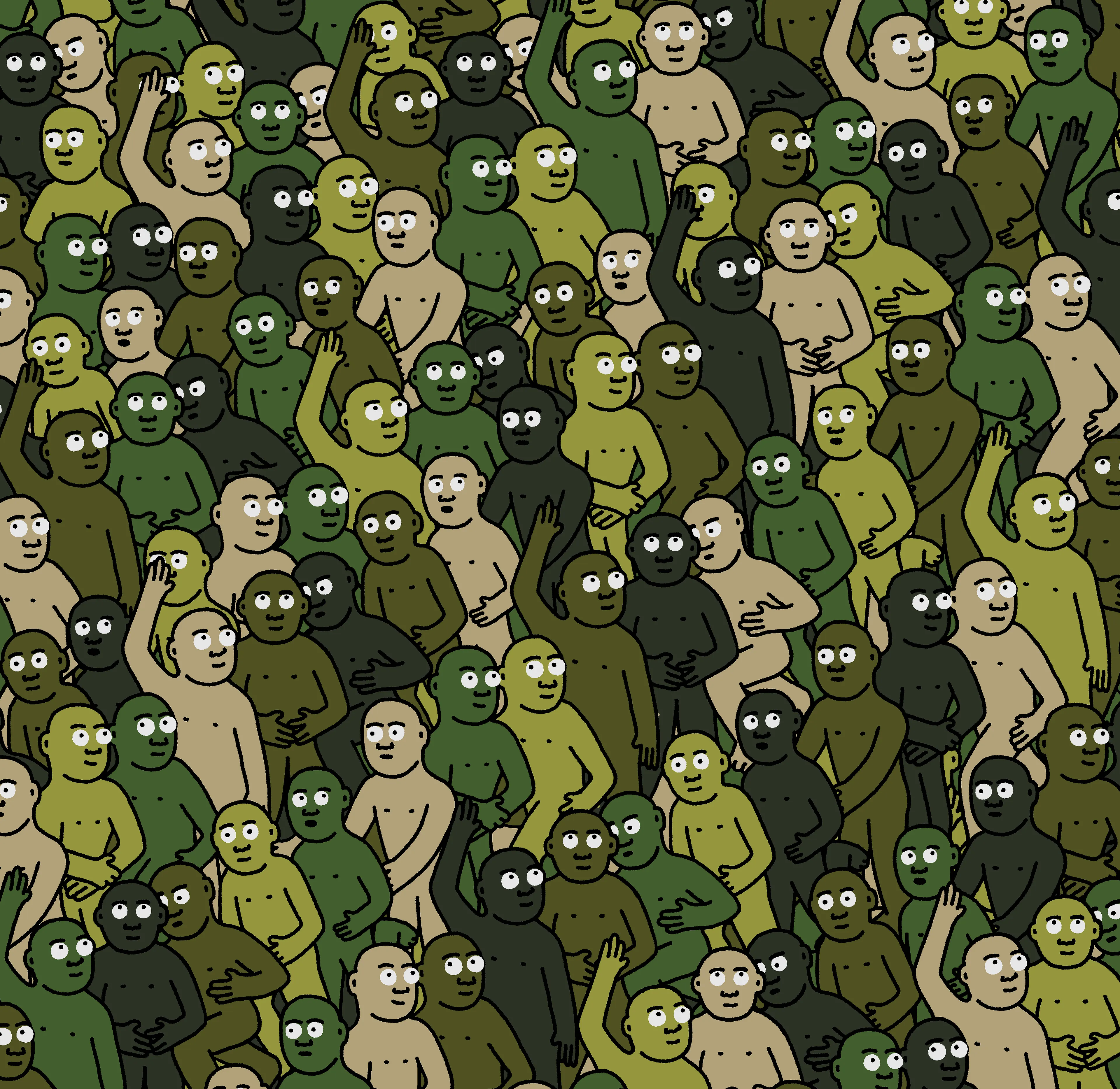 "Crowd" is an infinite-supply generative art collection by Creature World, composing Creatures of every color into endless unique combinations, created over the course of only 24 hours