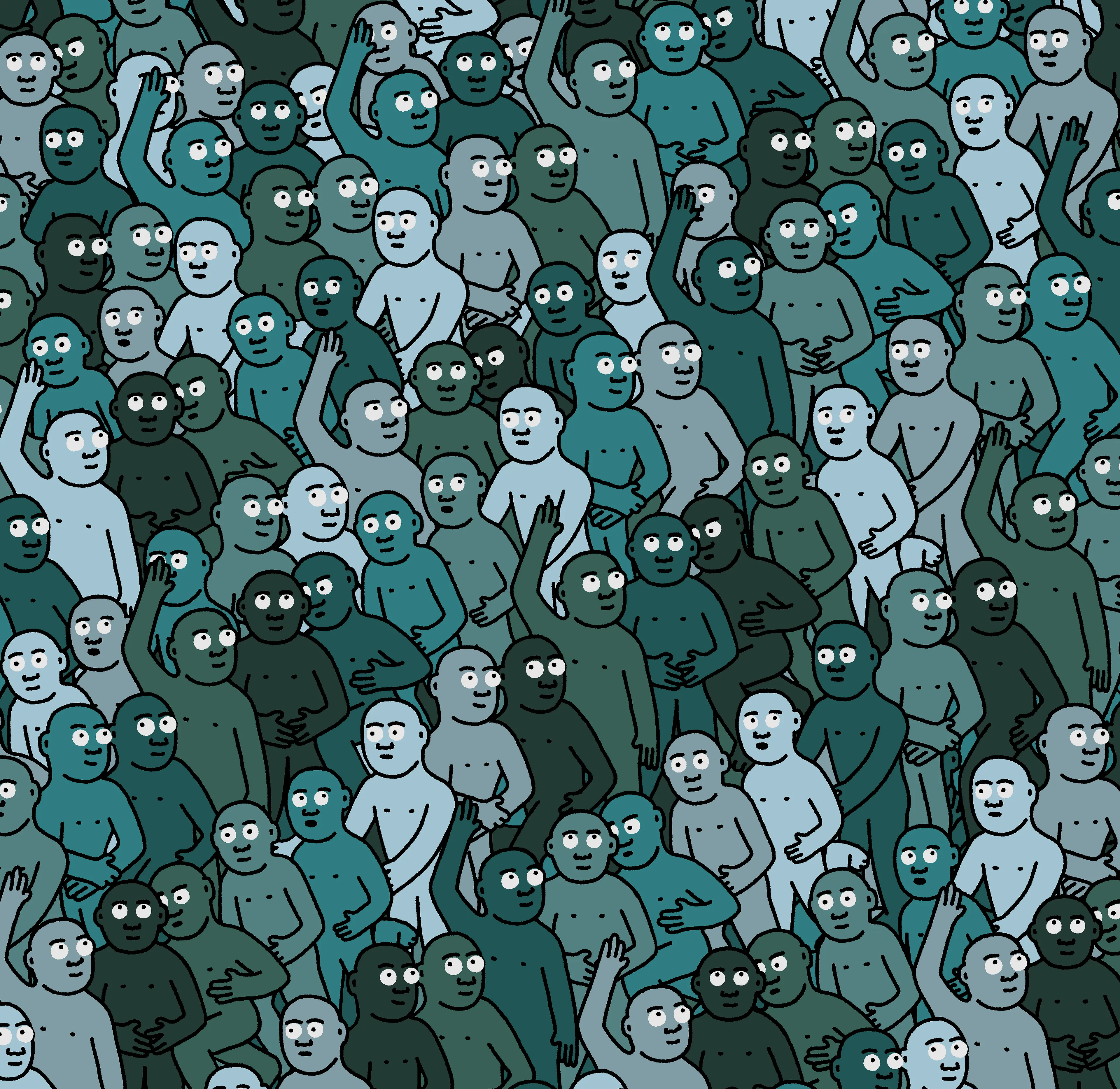 "Crowd" is an infinite-supply generative art collection by Creature World, composing Creatures of every color into endless unique combinations, created over the course of only 24 hours