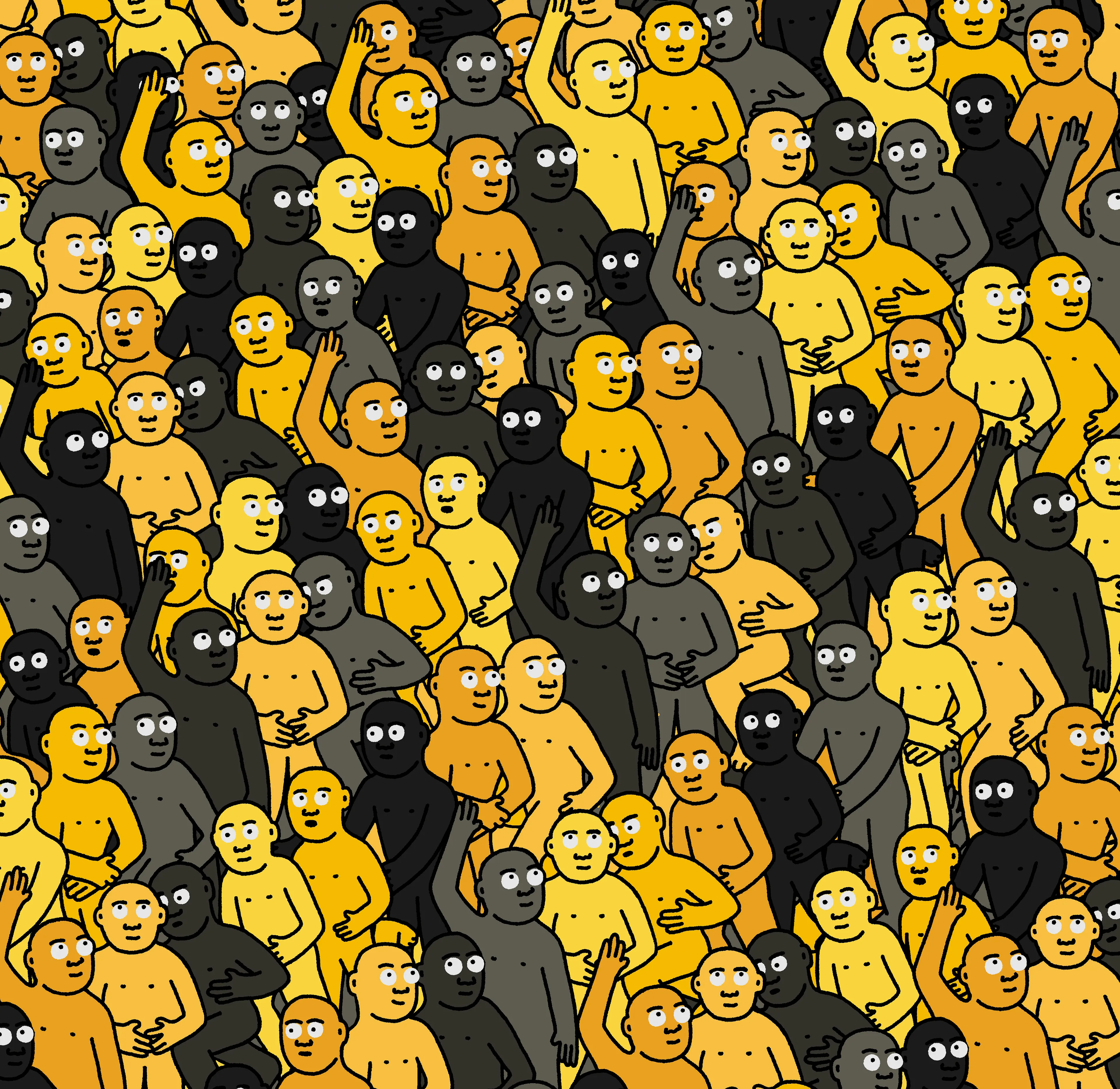 "Crowd" is an infinite-supply generative art collection by Creature World, composing Creatures of every color into endless unique combinations, created over the course of only 24 hours