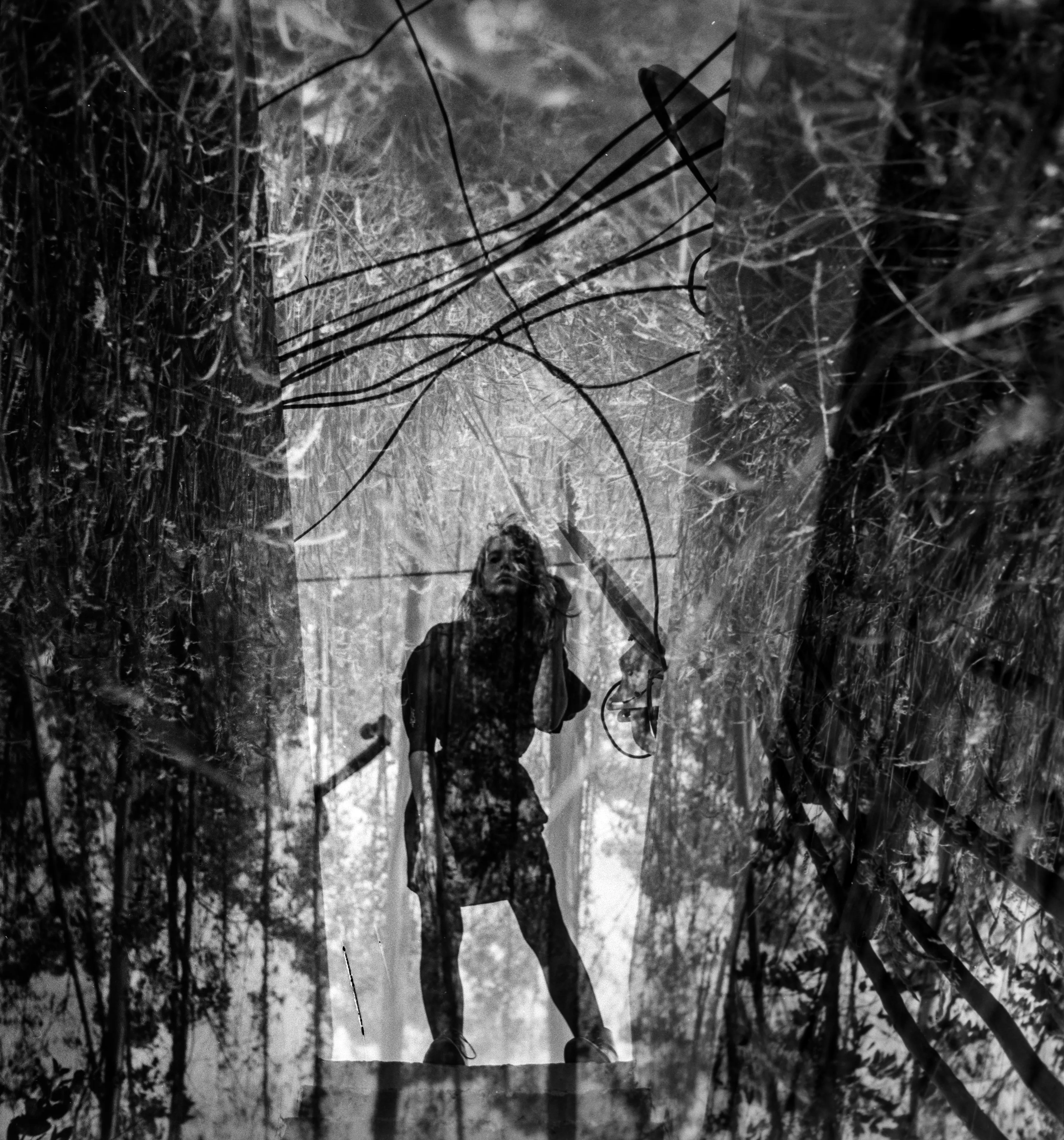 From ´Double Nature´ series, 3814px x 3562px 300 DPI JPG.

Technique: Analog optical negative layering. Optical superposition of two independent 120mm negatives, taken in Ecuador and Argentina respectively. All purely analogical process.

Cameras: Voigtländer Bessa year 1936 & Rolleiflex Automat year 1933. Digitized directly from Beseler enlarger via Nikon D750 + Nikkor 50mm macro lens.

Nature is doubly natural. The opportunity to reveal the mystery lies in-between. Its dual, macro-micro, inside-outside, infinite variability, cannot be condensed in a single glance. The idyllic moment, the instant that reveals its essence, is a between two: the encounter of the distant through the bond we represent in ourselves. Human nature, the point of view, gathers diverse limits that reveal the event; as natural as ourselves. What is outside is as inside as far and near. Space is indistinguishable from time. In the middle of the Whole, we are the multiple. The natural is double by nature.

License: NFT holders are free to use it in advertising, private exhibition, in groups, virtual galleries, magazines or any other digital or physical media by the NFT holder, as long as the original artist is credited. No merchandising, commercial distribution or derivatives are allowed. Copyright remains with the creator.