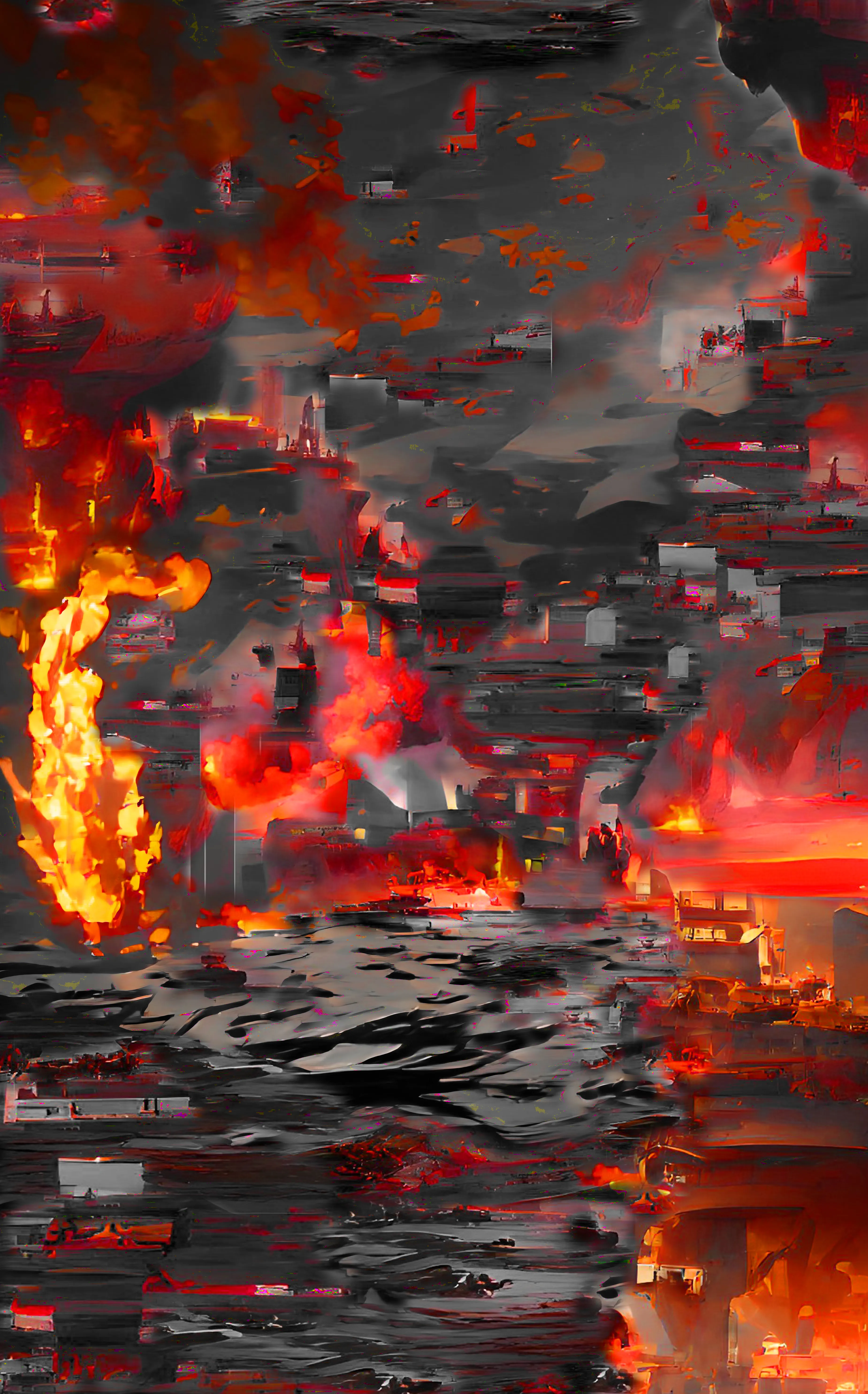 Second in my new series of AI ‘collaborations’. I’m exploring the idea of interpretation of meaning in the computer age. Humans interpret meaning in relation to prior knowledge, which can lead to confusion. Computers compound the problem.

In this work, various AI models are fed short phrases and interpret the text according to prior databases of images and styles they have learnt. Using VQGAN-CLIP, the output is a predictably surreal amalgamation of the words. I choose the words and generate this output, then try to degrade any figurative or compositional sense in the resulting images, by eye using Photoshop.

All the pieces in this series share the title ‘Descentraland’. Gradient descent is a process commonly used by AI to arrive at an image output which matches the input target. With some pieces in this series the AI model doesn’t complete a full run so its interpretation is left unfinished.