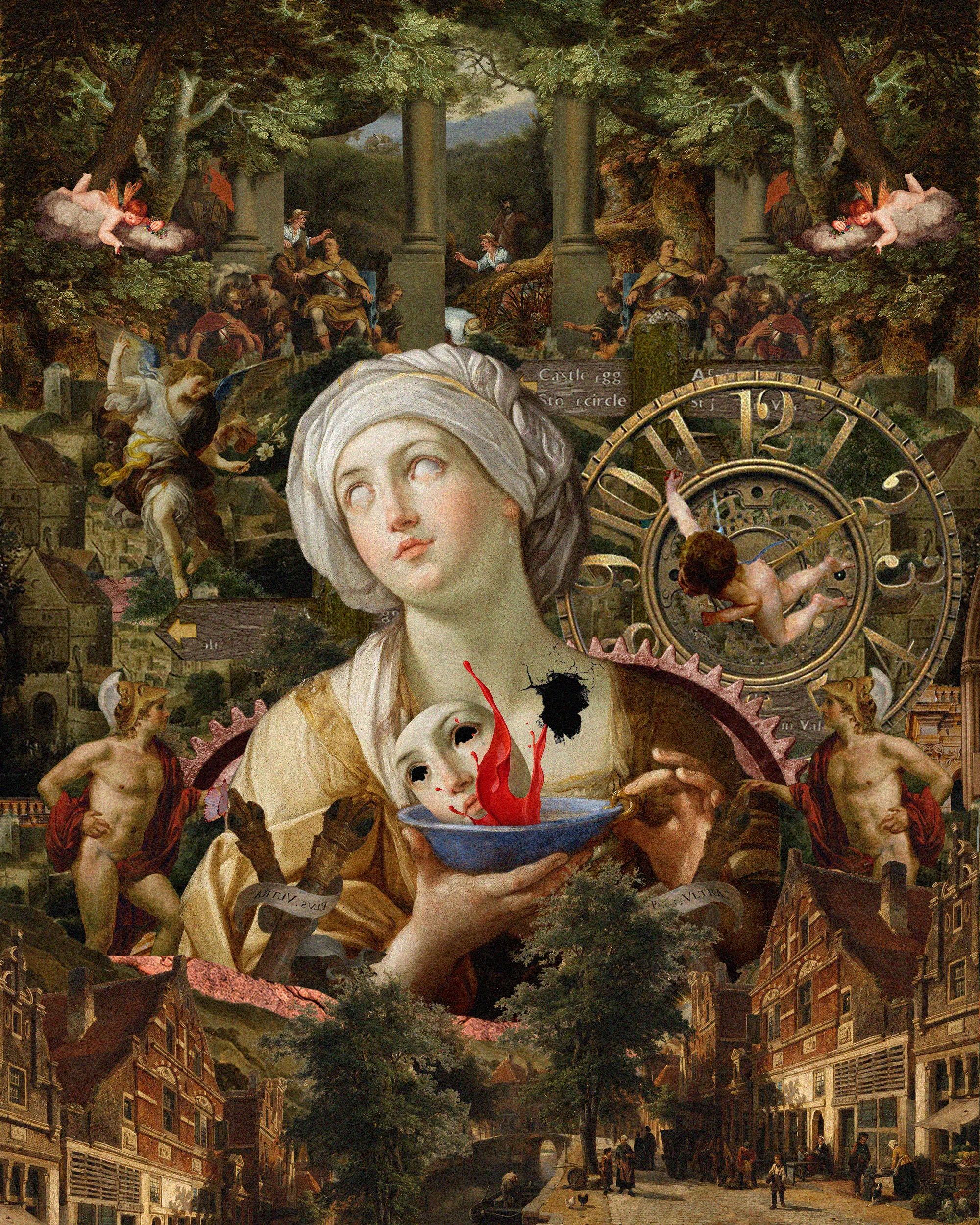 Guardiano del tempo is the guardian of Time's kingdom who welcomes visitors. ( Hey little angel, Would you like some tea?)