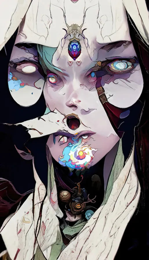 Broken bits of a façade, begin to crack and split. Revealing a soul torn asunder.