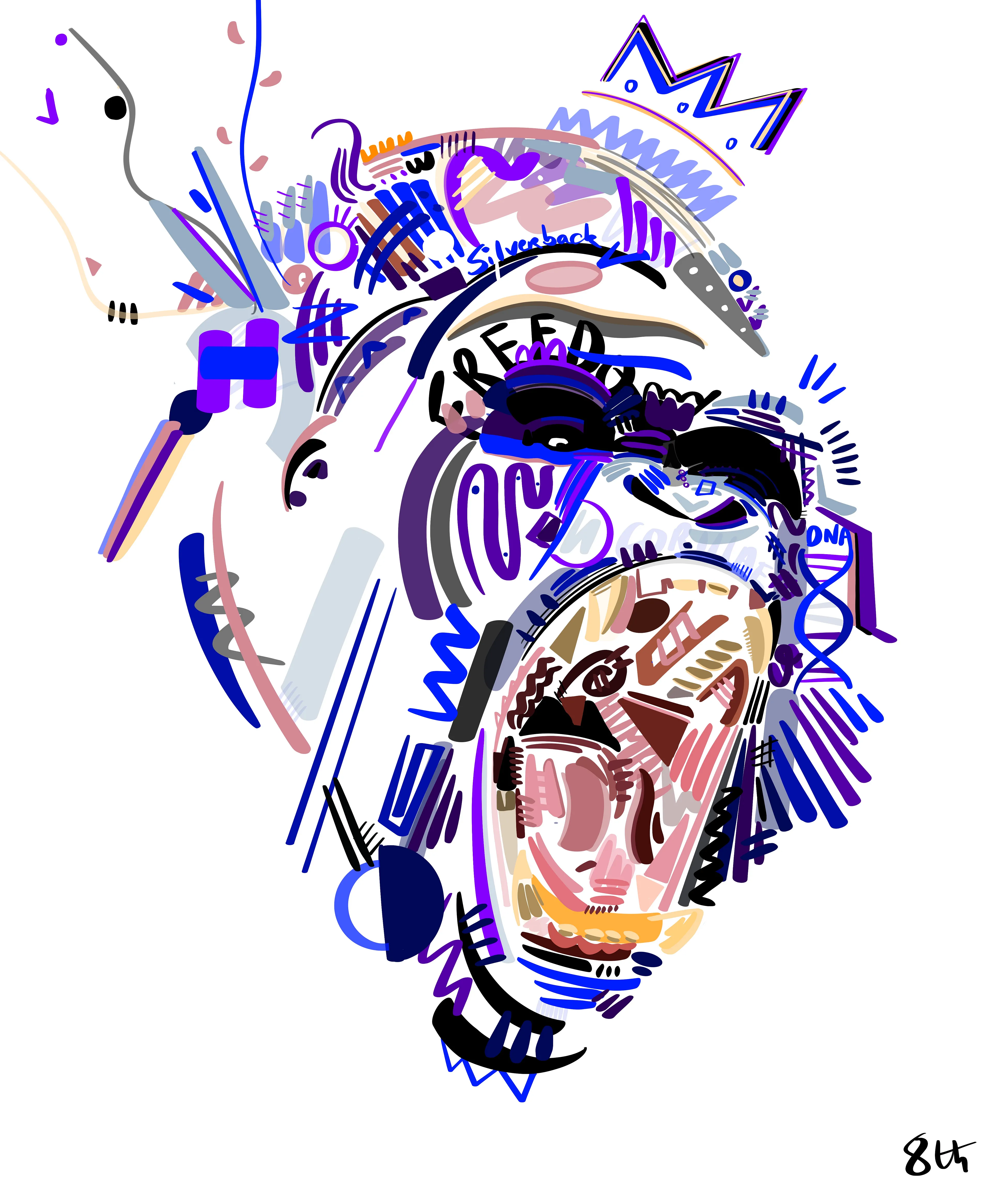 4800 x 5800 px 
Digital drawing
Gorilla / Silverback / Endangered species