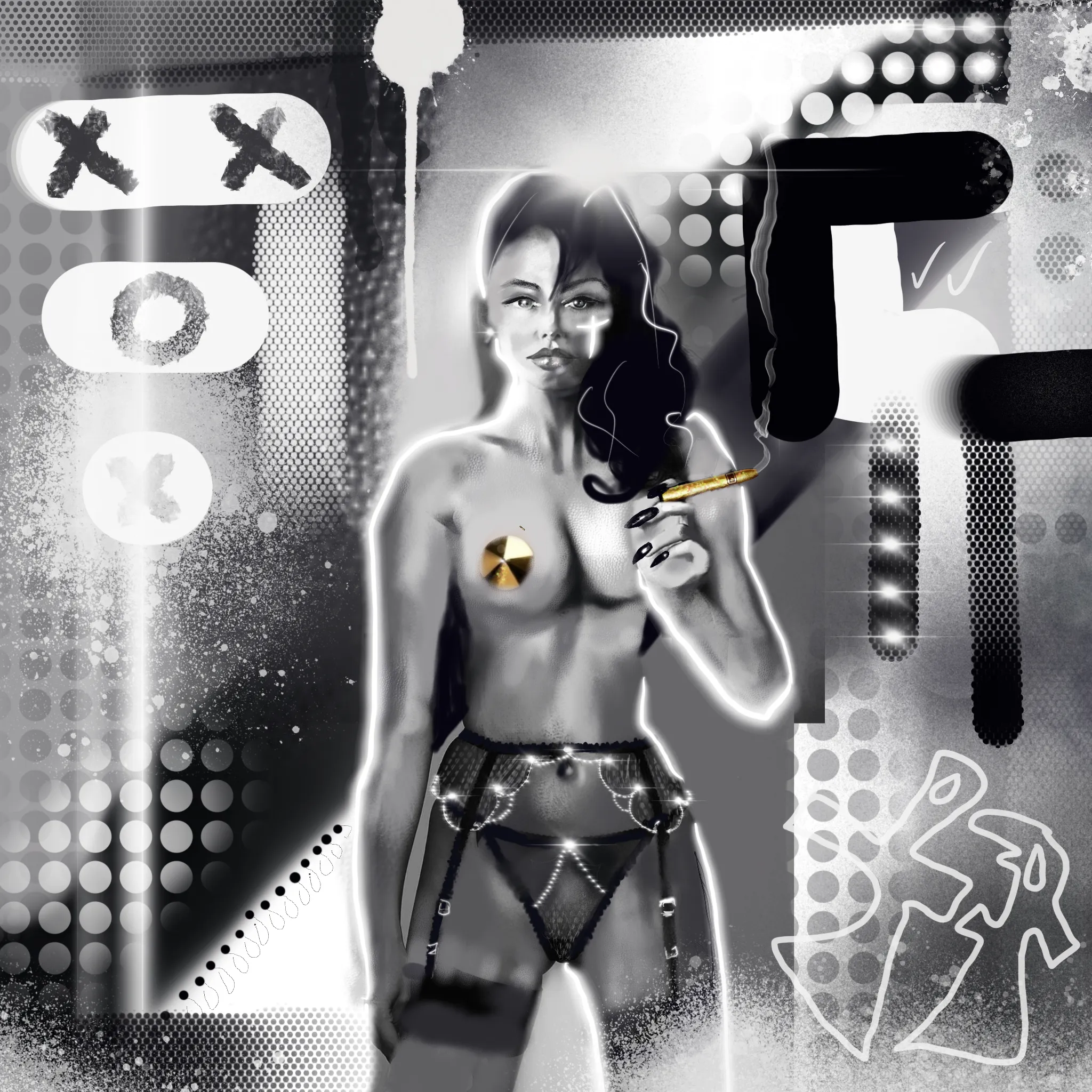 She is of this world, but not. 

Her body is a cage as she stands in The Gold Room of this maze...

Part of the REDRUM series