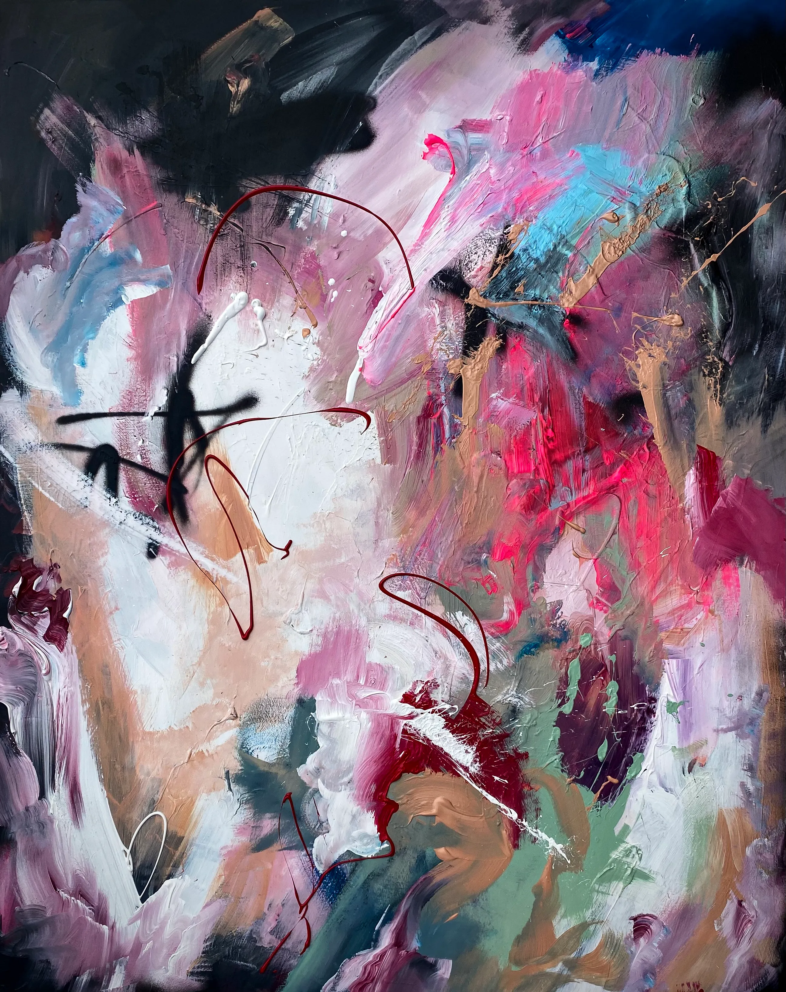 "Fade Into You"
2022

Original painting: 152x124x6cms - Mixed media on deep edged canvas.

This is the first large scale piece I've been able to work on for a few months, and damn did it feel good. Working at this scale allows me to convey the movement of sound and gradient shifts between tones in a much more dynamic way. The performative element of this work while responding to "Opus 23" by Dustin O'Halloran brought me into a different kind of space, channelling the emotion behind the dusty, gliding piano as it rises and falls. 

Bids are open on this piece, the reserve price to unlock the physical painting for the primary purchaser is 4ETH.

Lots of events and news coming up, I hope you're all doing well out there!

23777 x