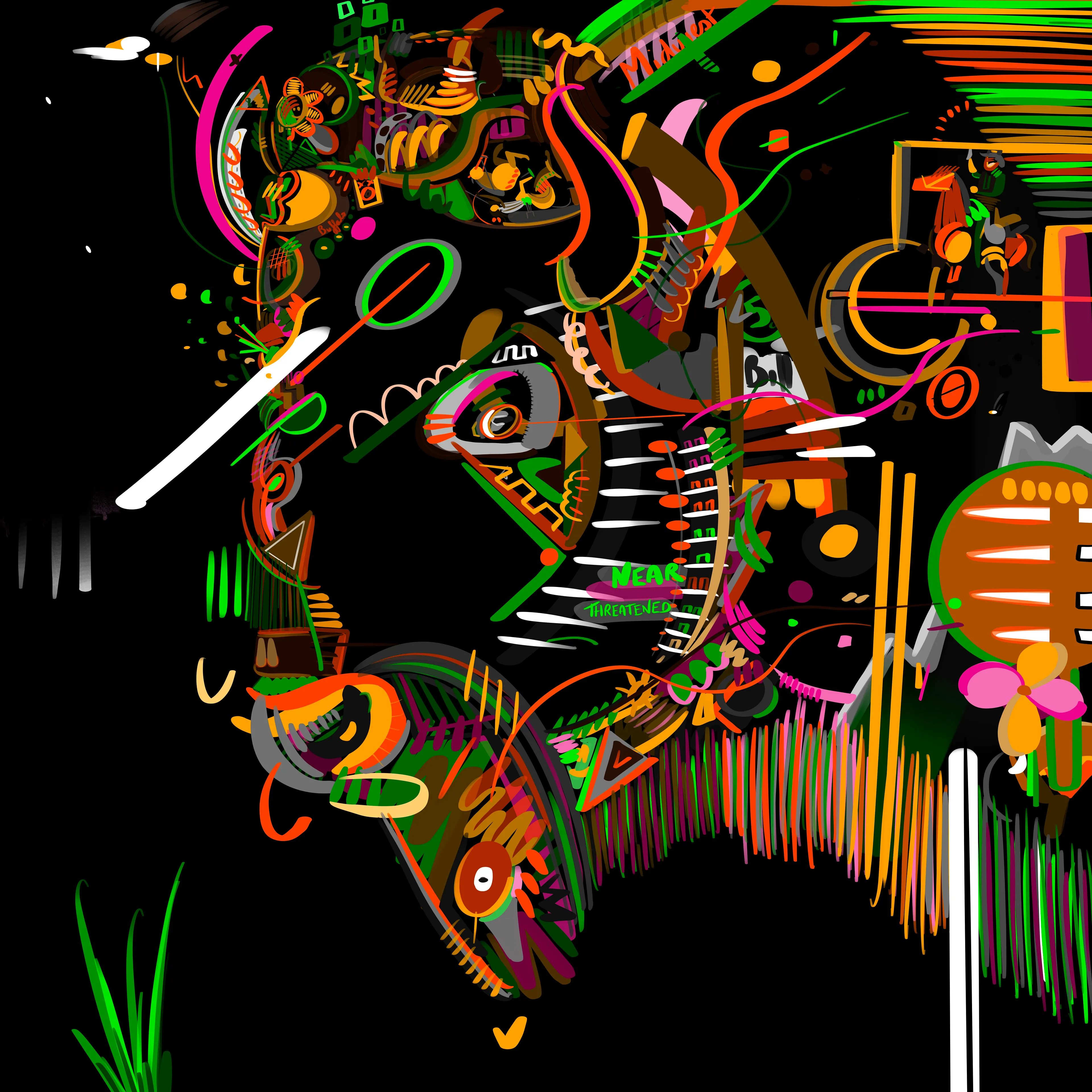 Digital drawing / 6000 x 6000 px / 2022
American Bison is near threatened.