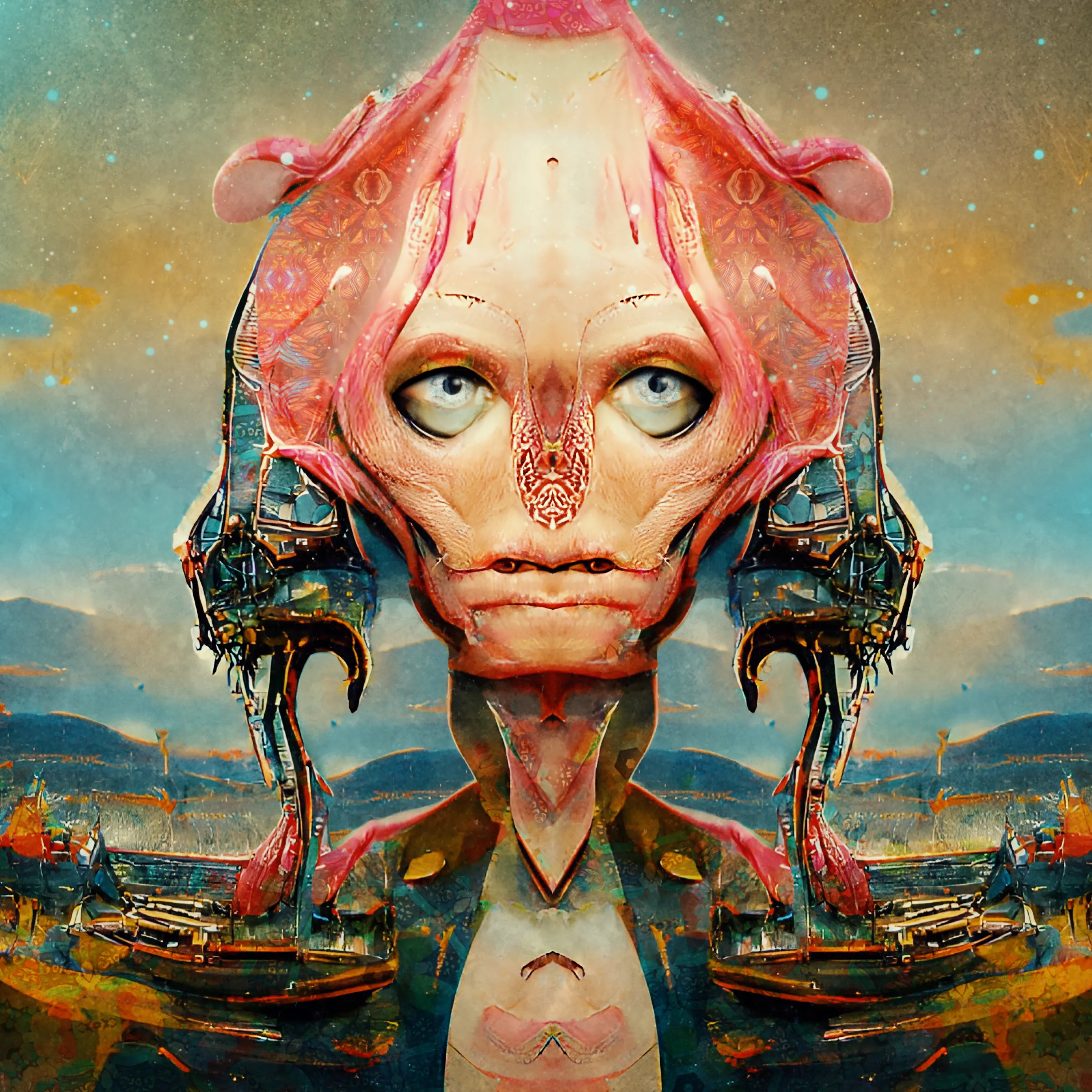 "I can predict the unpredictable"
Stories from an Exoplanet
AI generated art from human input + digital collage
3000x3000