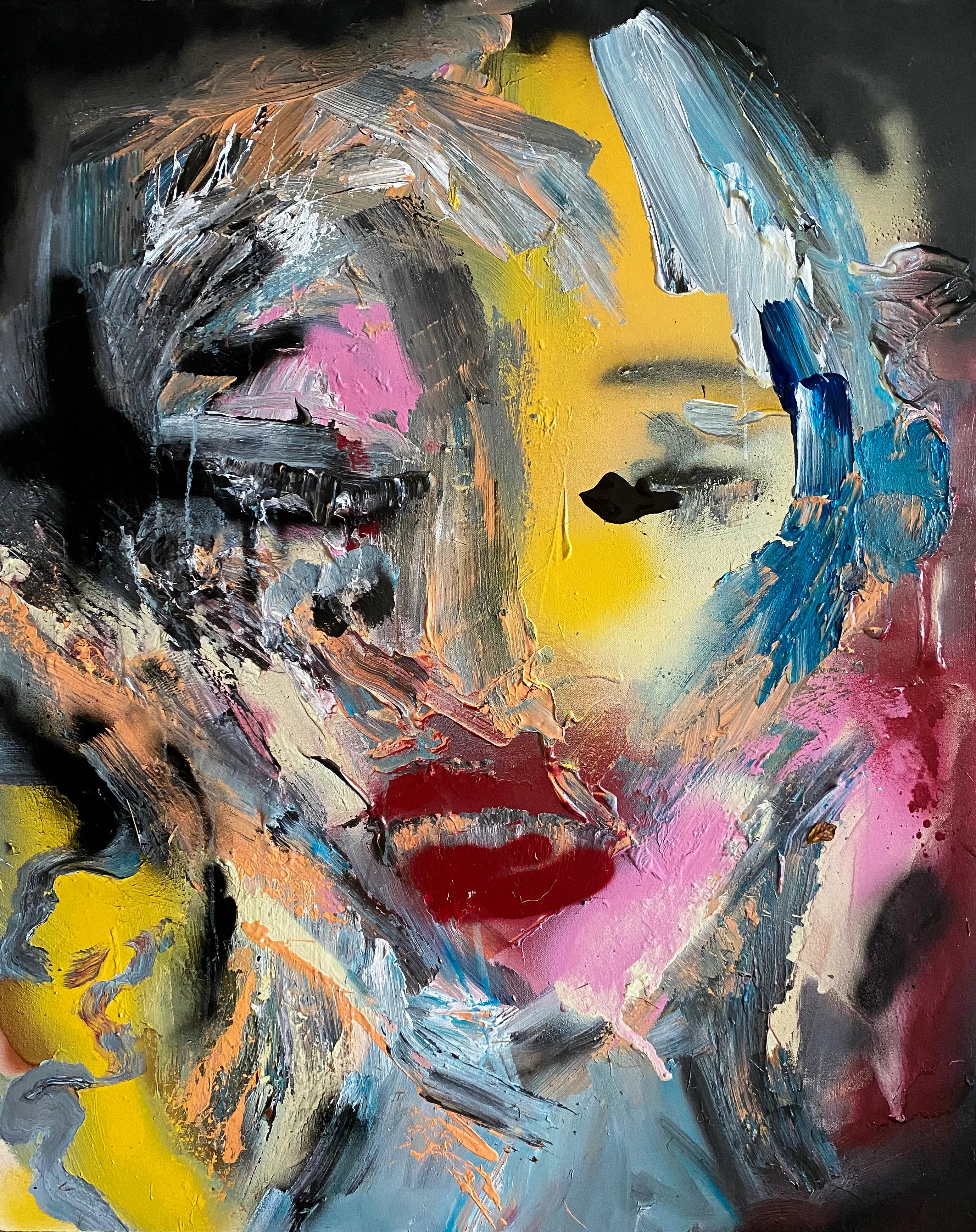 "Anonymous 10"
2021

Original painting 100x80x5cms.
Mixed media on deep edged canvas.

Painted during a thunderstorm down by the river.

The physical painting will be included as an unlockable for the winning bid above the reserve price. 24 hour auction set.

A different type of exploration within my practice, but one that feels familiar. I used to exclusively paint abstract portraits, hiding the figures within layers of sound and texture on the canvas/paper/walls. To return to this style, knowing what I know now with how my practice has developed over the years it feels like greeting an old friend. Or rather, multiple friends. 

23777 x