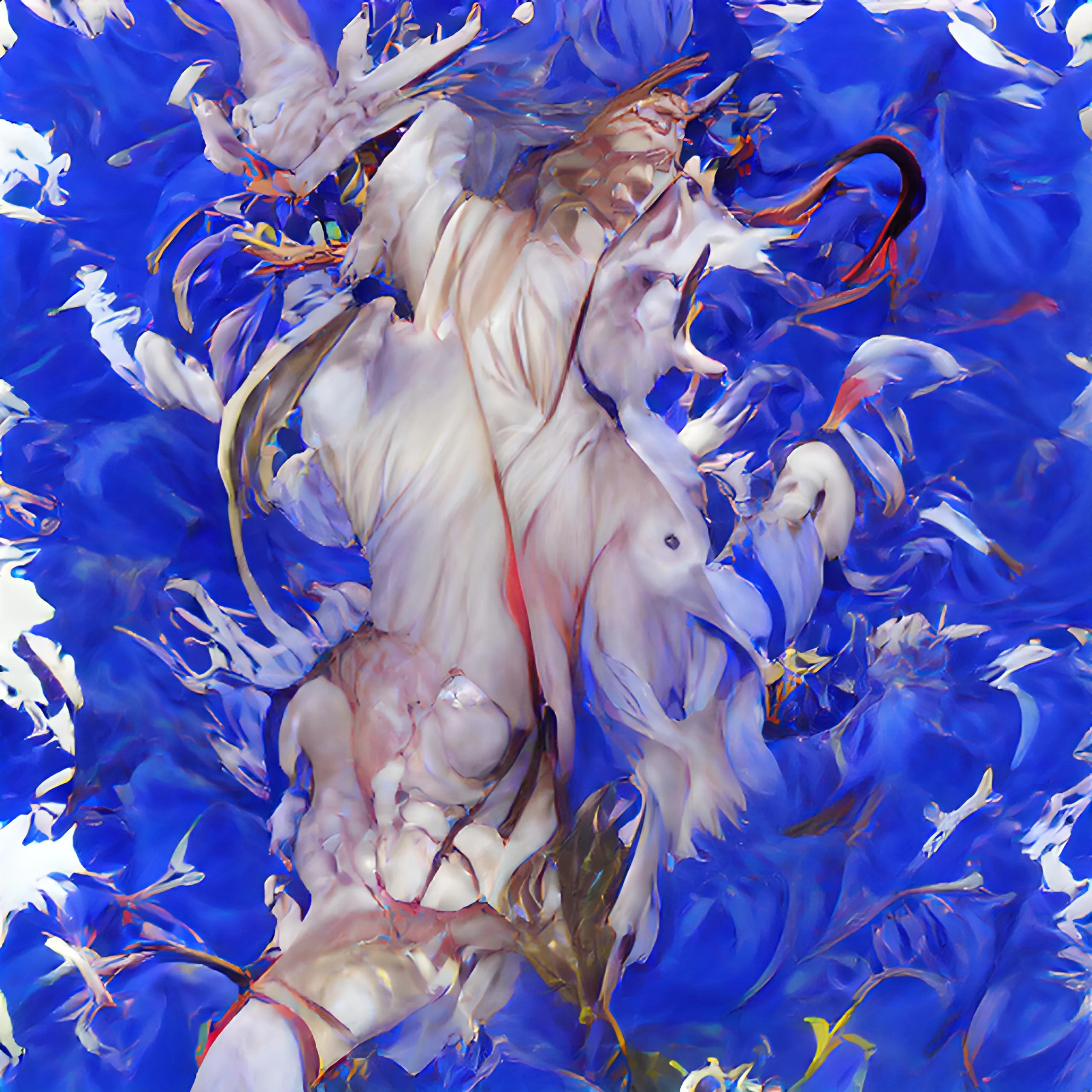 AI painting of figure - harvested from data points relating to tales, fables and archetypes.

2560 × 2560

Created using GAN and generative painting software.