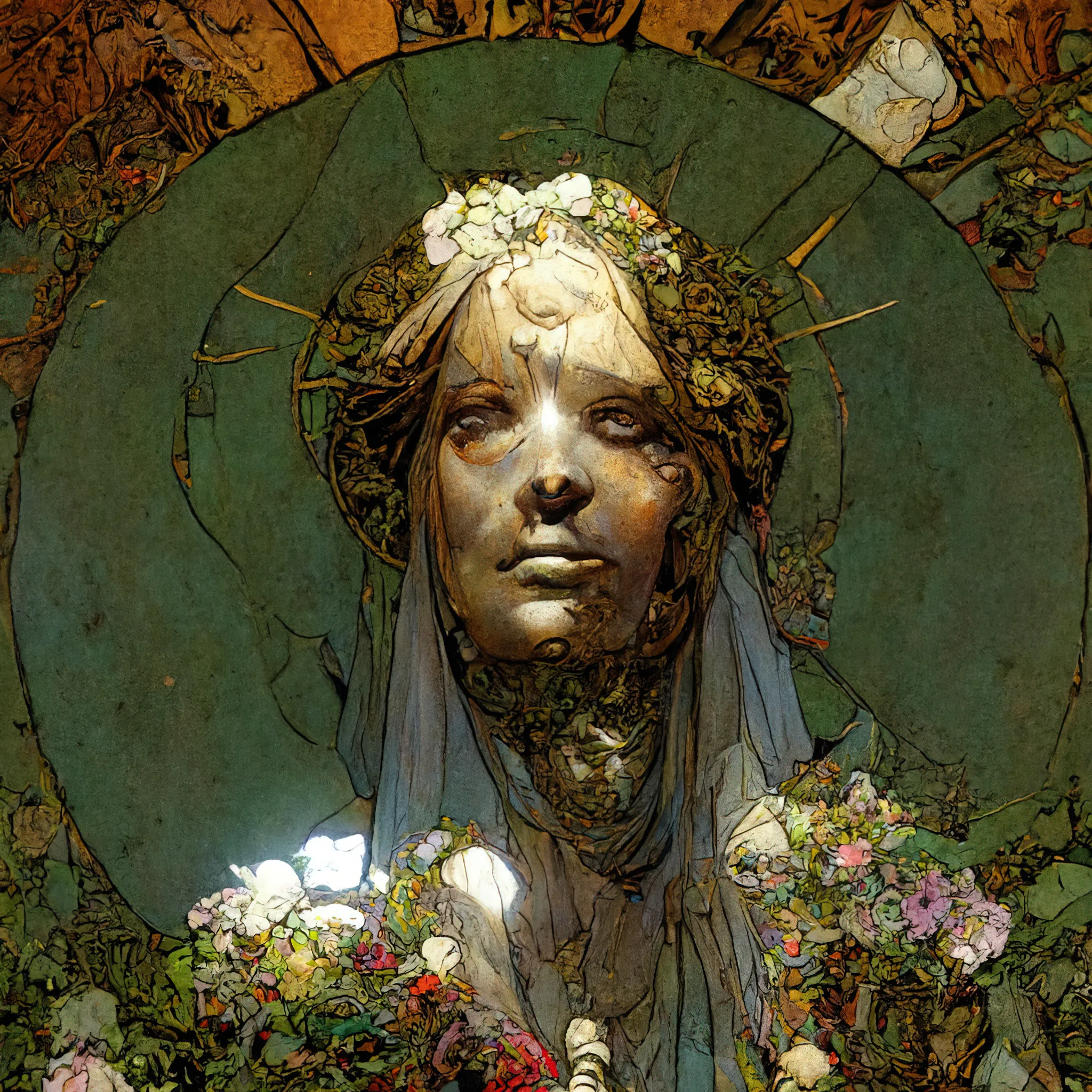 Time erodes all, but we remain hopeful, and virtuous. Gazing outwards, looking towards the future.