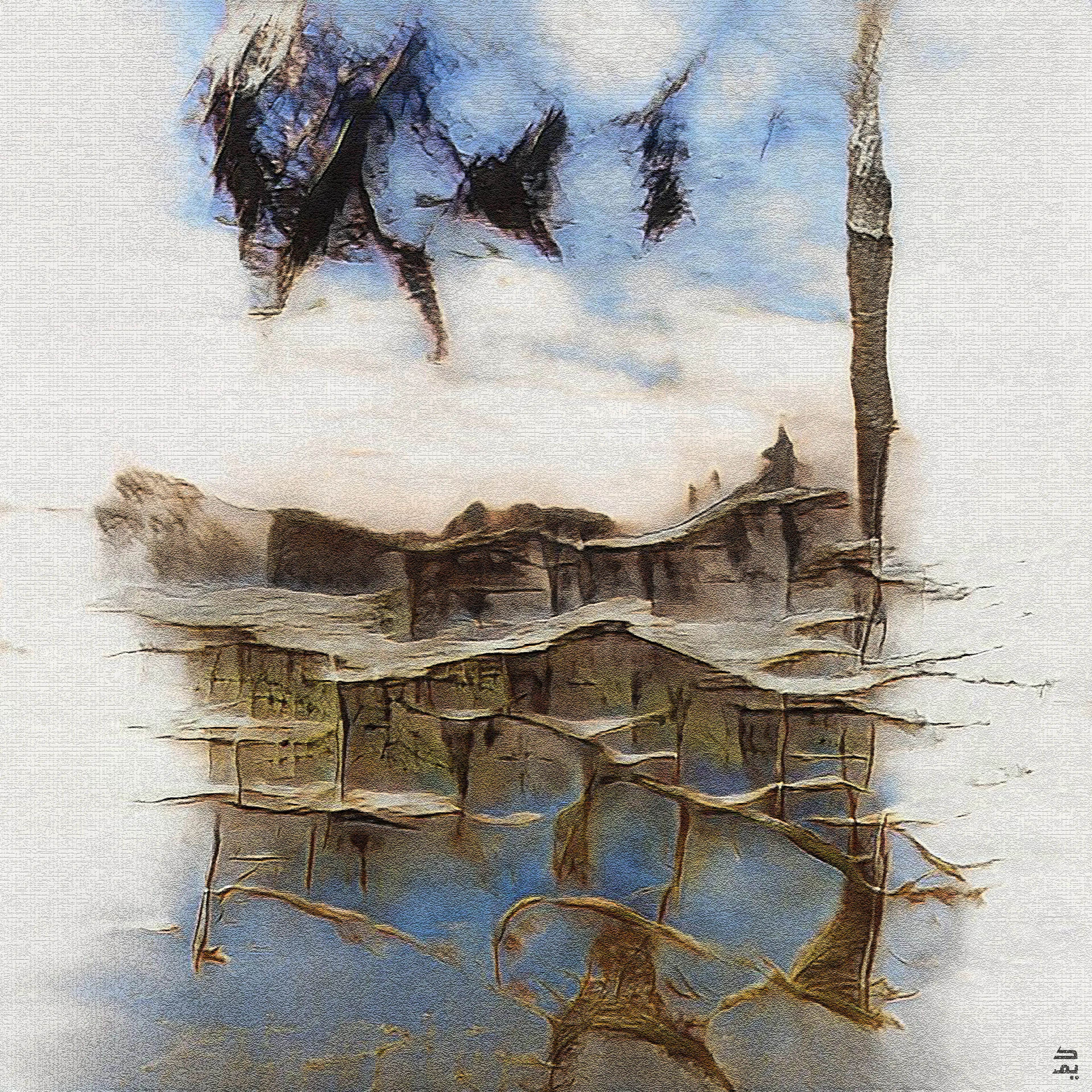 The narrow walkways above the lake allow the children of X̂arané to keep their distance from the depths below, so that they may continue to live.