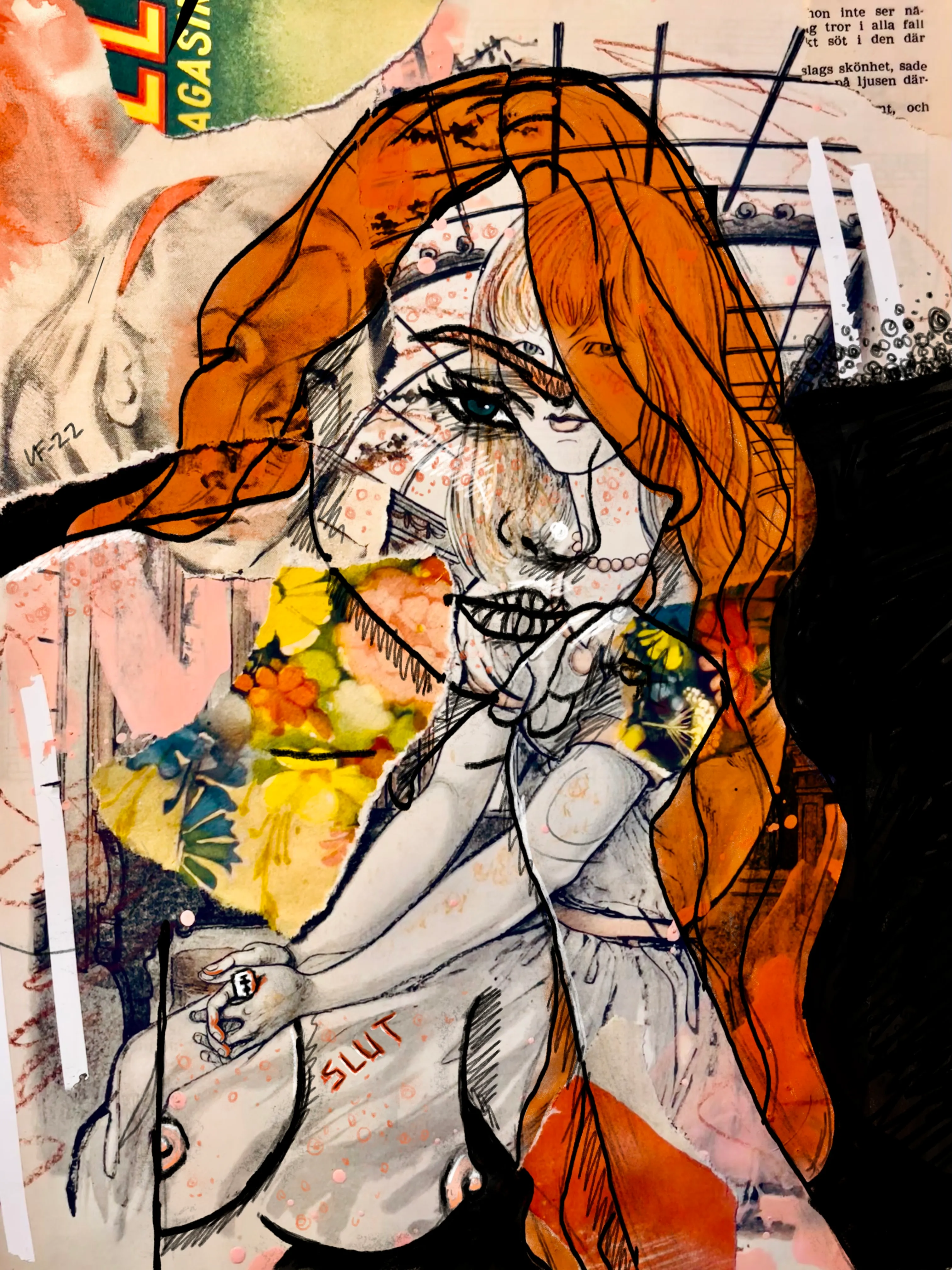 This one was possibly the hardest one to make. I cut the word "slut" into one of my breasts. It was also the very last time I cut myself so it sits differently in my memory.

Read more about my process and the collection here: https://lisafogarty.se/tw