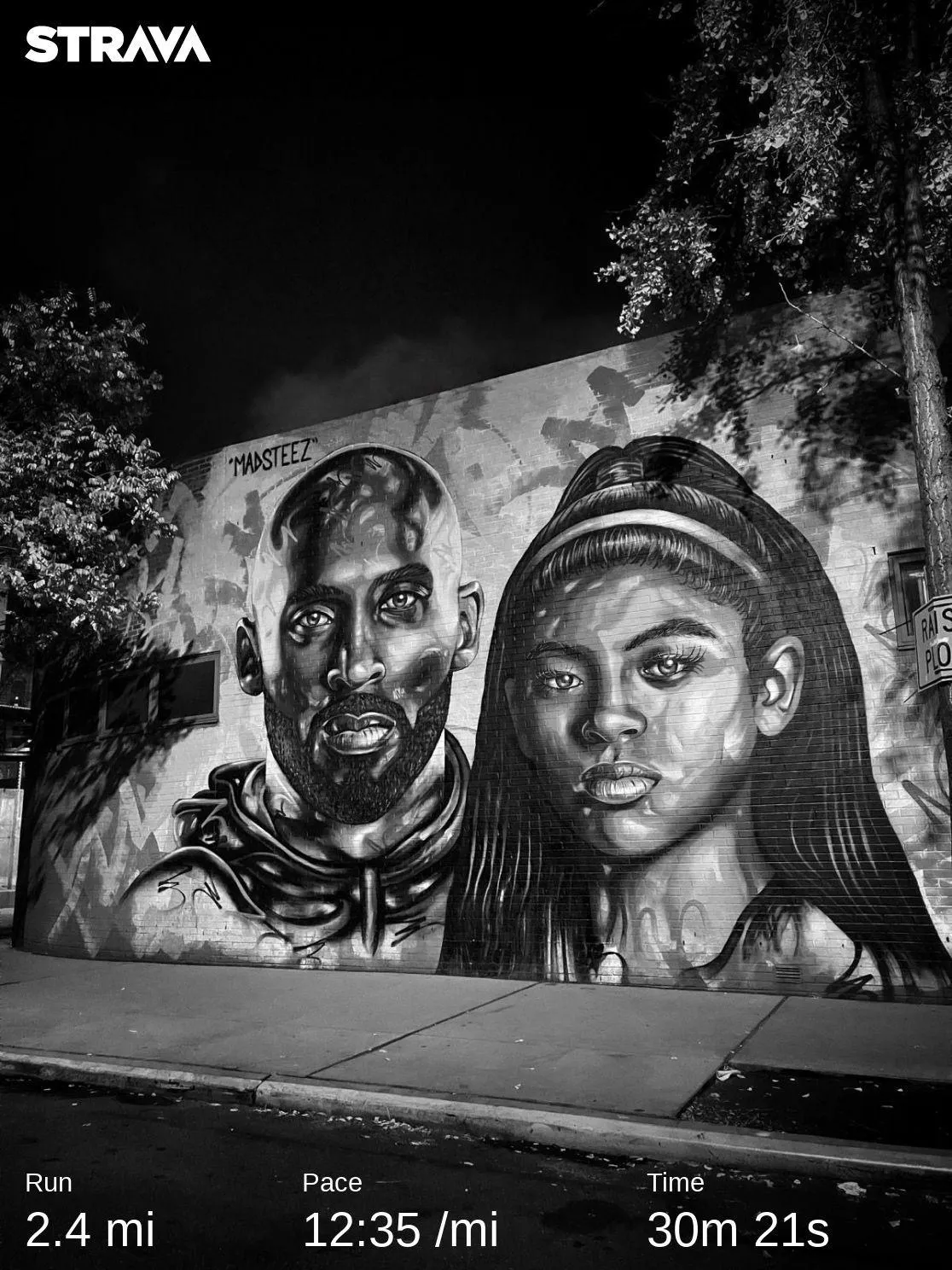 Kobe & Gianna Bryant Tribute Mural
Location: Eldridge & Hester St.
Chinatown, New York City.
Here's a photo I took on my iPhone during my run.
All runs are recorded on Strava and/or Garmin.
If for any reason I miss my daily run, I will have to start from Day 1.
Thank you for following my journey!
Unlockable content available (without the Strava stats)
Movement is LIFE. Art is LIFE.
Movement is ART. Art is a Movement.
#24x7Movement
#RunArtStreak
*The official definition of a running streak, as adopted by the Streak Runners International, Inc., and United States Running Streak Association, Inc., is to run at least one mile (1.61 kilometers) within each calendar day. Running may occur on either the roads, a track, over hill and dale, or on a treadmill.
Source: https://www.runeveryday.com/