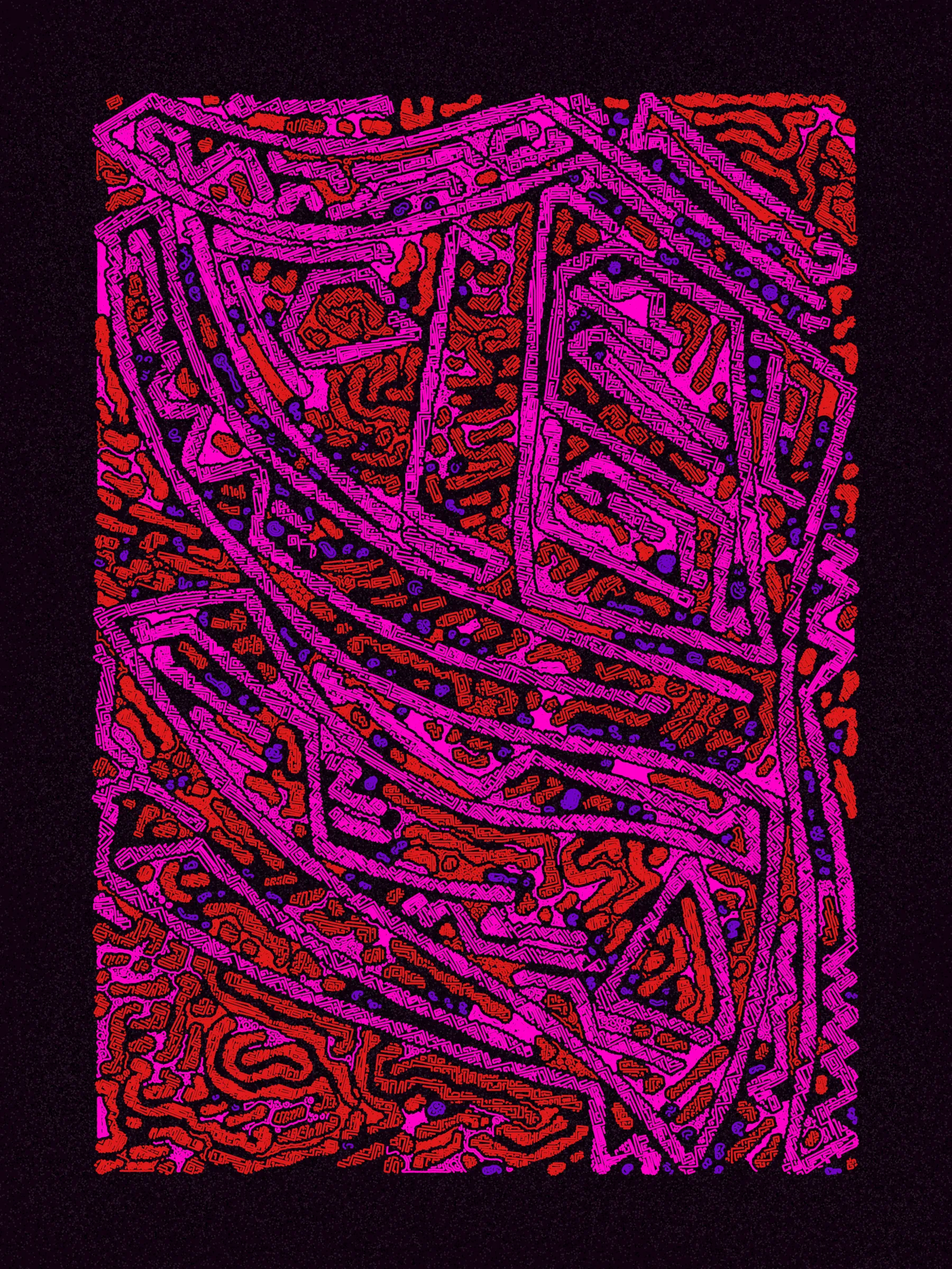 What’s a great way to have fun with friends? Scribbling!

Scribble Together is an experiment in collaborative creation. I designed a scribbling algorithm without knowing what the eventual colors will be. I’ve then asked friends to create palettes using a custom palette tool.

The palettes may allow for some variety such as choosing from multiple paper colors or selecting a subsample from a set of pen colors. Additionally, palette creators were able to create more than one palette.

When a piece is minted, it is randomly assigned a palette. However, for a limited time, collectors can change the palette for their pieces. Collector’s choices during this time will affect how primary sales are distributed to palette creators.

The artwork is designed to be plotted on 9"x12" paper using 0.45mm or 0.5mm pens. Whether the specific palette for a given piece allows for plotting is a choice left to the palette creator.