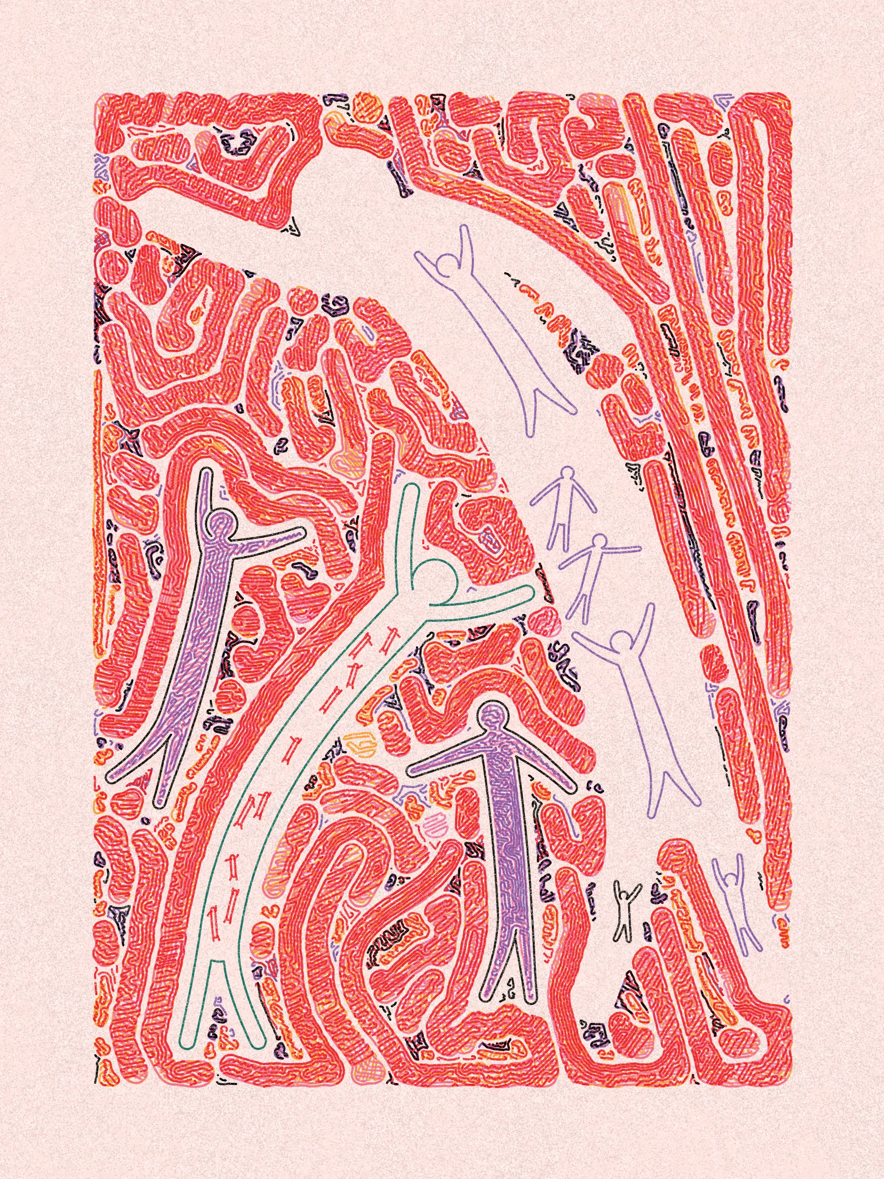 It’s a party! Scribble Party continues my exploration of recursive scribbling and plottable works, introducing figures drawn in dynamic, flowing forms that often resemble dance-like movements.

Each piece also represents the minter's participation in the game. Inspired by party games, a countdown clock starts with the first mint of the game. Subsequent mints will extend the game by resetting the clock to a minimum time threshold if less time remains. No more mints can occur once the clock reaches zero. Each mint also contributes to a prize, which can be withdrawn by whoever holds the last minted piece. As the game progresses, the contribution of each mint to the prize diminishes, and the clock extensions shorten, accelerating the game towards a conclusion.

The artwork is designed to be plotted on Arch A (9"x12") paper with 0.45mm or 0.5mm pens. The pen colors are selected from popular commercially available sets, ensuring easy replication.