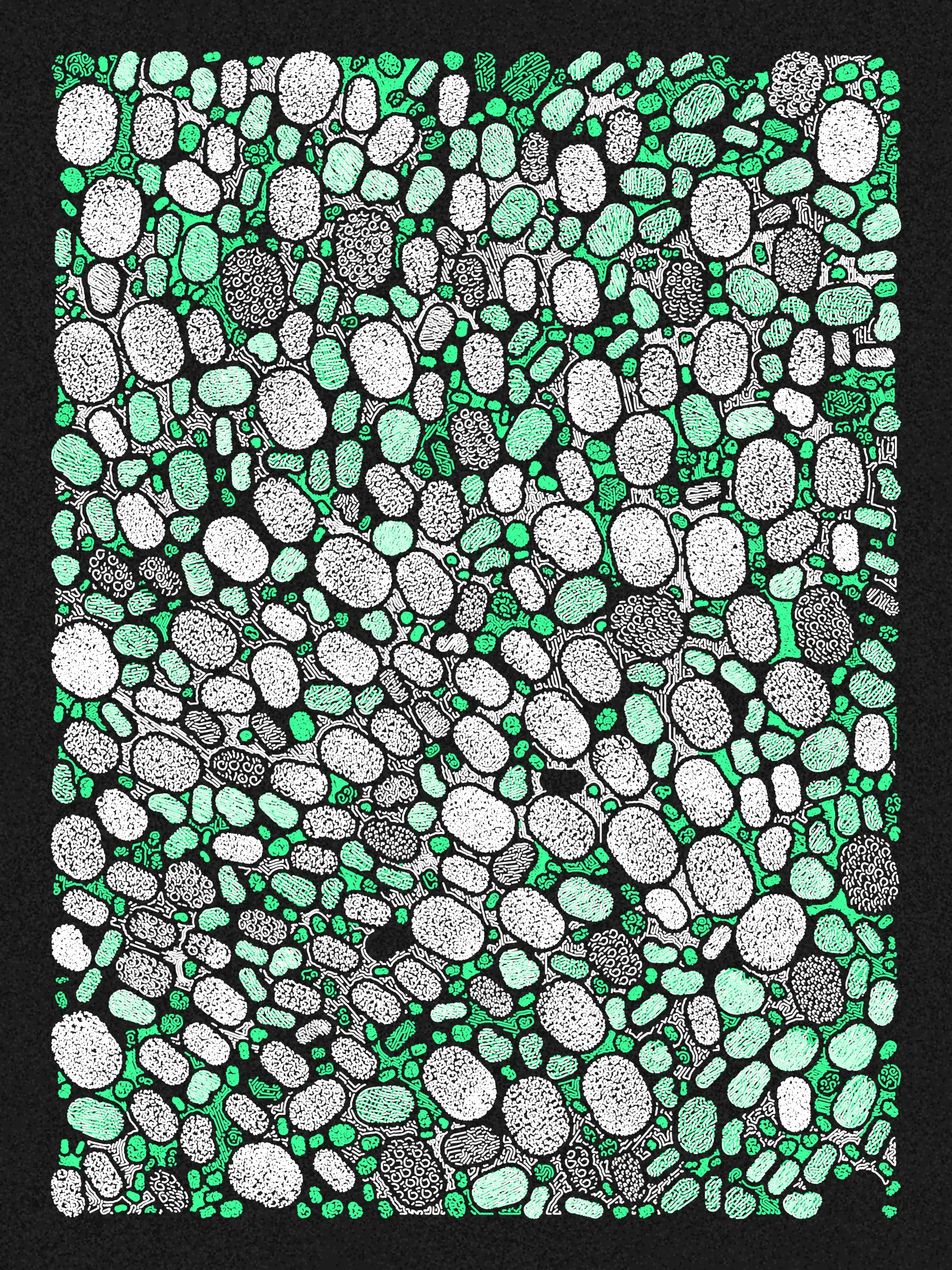 What’s a great way to have fun with friends? Scribbling!

Scribble Together is an experiment in collaborative creation. I designed a scribbling algorithm without knowing what the eventual colors will be. I’ve then asked friends to create palettes using a custom palette tool.

The palettes may allow for some variety such as choosing from multiple paper colors or selecting a subsample from a set of pen colors. Additionally, palette creators were able to create more than one palette.

When a piece is minted, it is randomly assigned a palette. However, for a limited time, collectors can change the palette for their pieces. Collector’s choices during this time will affect how primary sales are distributed to palette creators.

The artwork is designed to be plotted on 9"x12" paper using 0.45mm or 0.5mm pens. Whether the specific palette for a given piece allows for plotting is a choice left to the palette creator.