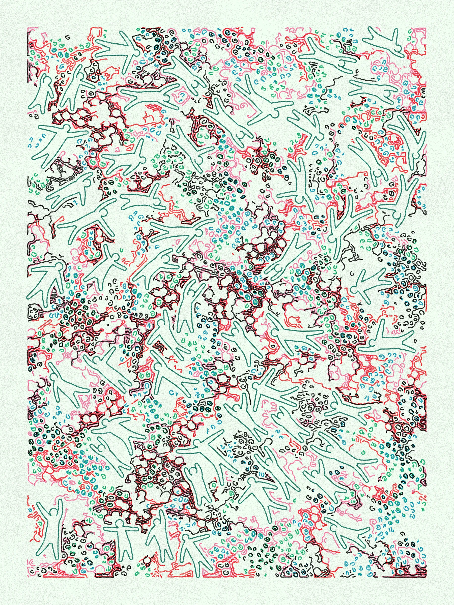 It’s a party! Scribble Party continues my exploration of recursive scribbling and plottable works, introducing figures drawn in dynamic, flowing forms that often resemble dance-like movements.

Each piece also represents the minter's participation in the game. Inspired by party games, a countdown clock starts with the first mint of the game. Subsequent mints will extend the game by resetting the clock to a minimum time threshold if less time remains. No more mints can occur once the clock reaches zero. Each mint also contributes to a prize, which can be withdrawn by whoever holds the last minted piece. As the game progresses, the contribution of each mint to the prize diminishes, and the clock extensions shorten, accelerating the game towards a conclusion.

The artwork is designed to be plotted on Arch A (9"x12") paper with 0.45mm or 0.5mm pens. The pen colors are selected from popular commercially available sets, ensuring easy replication.