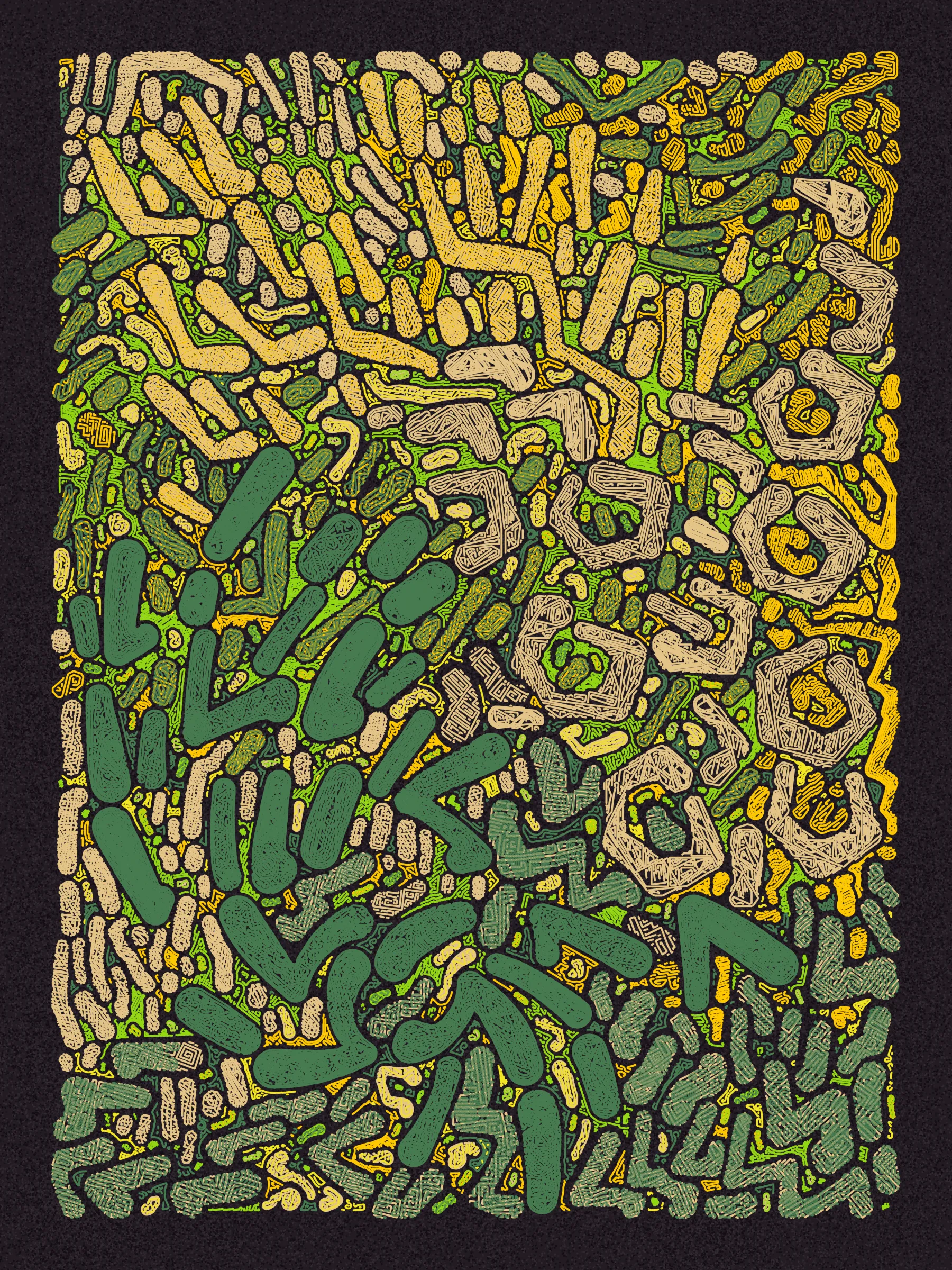 What’s a great way to have fun with friends? Scribbling!

Scribble Together is an experiment in collaborative creation. I designed a scribbling algorithm without knowing what the eventual colors will be. I’ve then asked friends to create palettes using a custom palette tool.

The palettes may allow for some variety such as choosing from multiple paper colors or selecting a subsample from a set of pen colors. Additionally, palette creators were able to create more than one palette.

When a piece is minted, it is randomly assigned a palette. However, for a limited time, collectors can change the palette for their pieces. Collector’s choices during this time will affect how primary sales are distributed to palette creators.

The artwork is designed to be plotted on 9"x12" paper using 0.45mm or 0.5mm pens. Whether the specific palette for a given piece allows for plotting is a choice left to the palette creator.