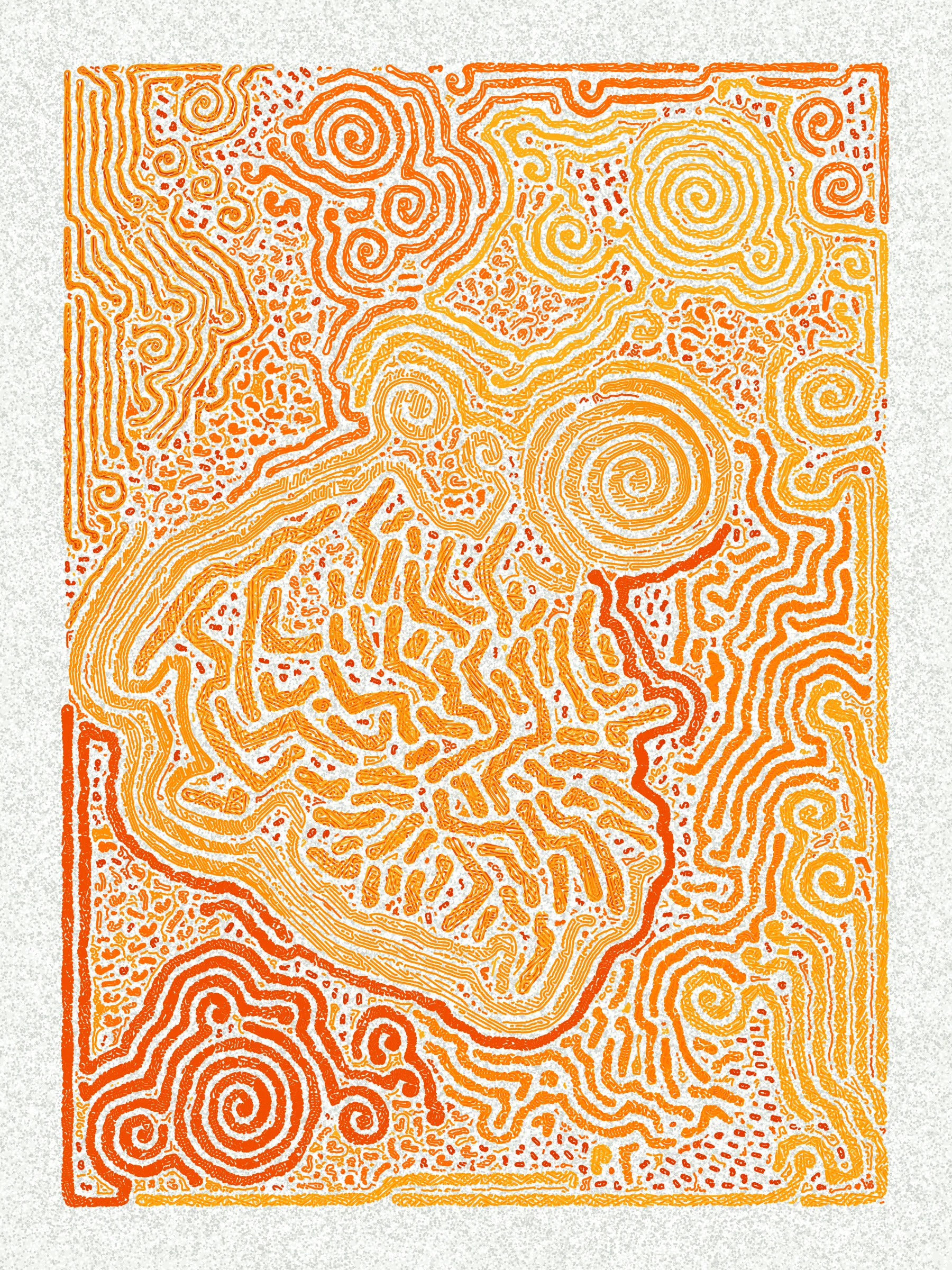 What’s a great way to have fun with friends? Scribbling!

Scribble Together is an experiment in collaborative creation. I designed a scribbling algorithm without knowing what the eventual colors will be. I’ve then asked friends to create palettes using a custom palette tool.

The palettes may allow for some variety such as choosing from multiple paper colors or selecting a subsample from a set of pen colors. Additionally, palette creators were able to create more than one palette.

When a piece is minted, it is randomly assigned a palette. However, for a limited time, collectors can change the palette for their pieces. Collector’s choices during this time will affect how primary sales are distributed to palette creators.

The artwork is designed to be plotted on 9"x12" paper using 0.45mm or 0.5mm pens. Whether the specific palette for a given piece allows for plotting is a choice left to the palette creator.