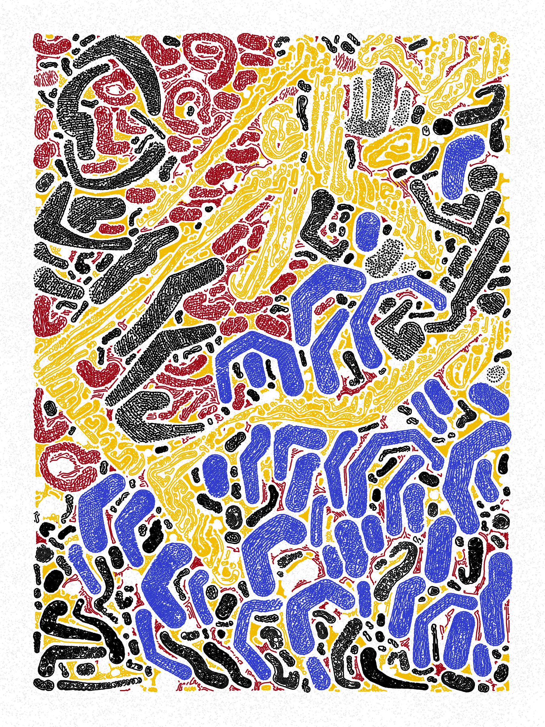 What’s a great way to have fun with friends? Scribbling!

Scribble Together is an experiment in collaborative creation. I designed a scribbling algorithm without knowing what the eventual colors will be. I’ve then asked friends to create palettes using a custom palette tool.

The palettes may allow for some variety such as choosing from multiple paper colors or selecting a subsample from a set of pen colors. Additionally, palette creators were able to create more than one palette.

When a piece is minted, it is randomly assigned a palette. However, for a limited time, collectors can change the palette for their pieces. Collector’s choices during this time will affect how primary sales are distributed to palette creators.

The artwork is designed to be plotted on 9"x12" paper using 0.45mm or 0.5mm pens. Whether the specific palette for a given piece allows for plotting is a choice left to the palette creator.
