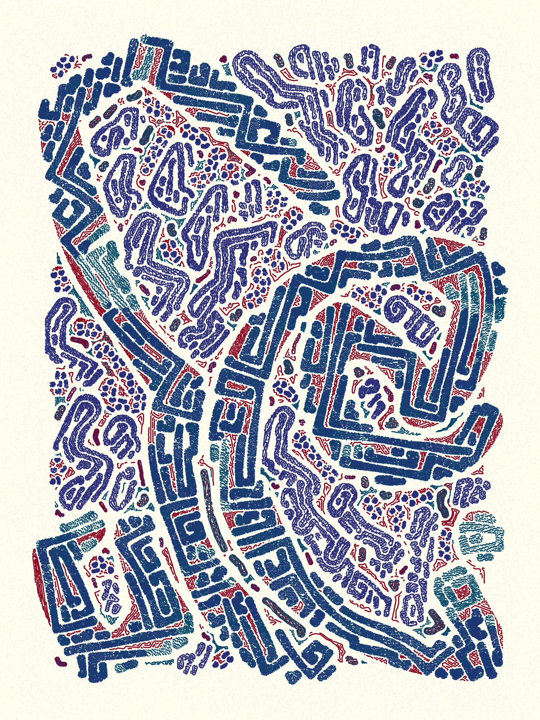 What’s a great way to have fun with friends? Scribbling!

Scribble Together is an experiment in collaborative creation. I designed a scribbling algorithm without knowing what the eventual colors will be. I’ve then asked friends to create palettes using a custom palette tool.

The palettes may allow for some variety such as choosing from multiple paper colors or selecting a subsample from a set of pen colors. Additionally, palette creators were able to create more than one palette.

When a piece is minted, it is randomly assigned a palette. However, for a limited time, collectors can change the palette for their pieces. Collector’s choices during this time will affect how primary sales are distributed to palette creators.

The artwork is designed to be plotted on 9"x12" paper using 0.45mm or 0.5mm pens. Whether the specific palette for a given piece allows for plotting is a choice left to the palette creator.