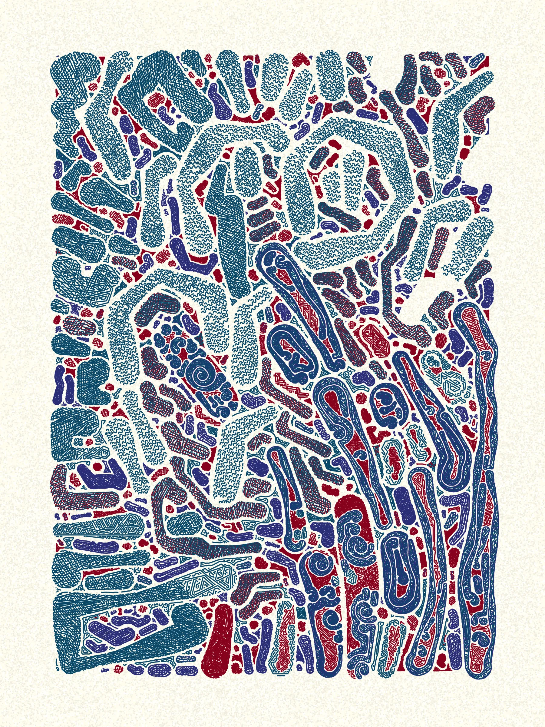 What’s a great way to have fun with friends? Scribbling!

Scribble Together is an experiment in collaborative creation. I designed a scribbling algorithm without knowing what the eventual colors will be. I’ve then asked friends to create palettes using a custom palette tool.

The palettes may allow for some variety such as choosing from multiple paper colors or selecting a subsample from a set of pen colors. Additionally, palette creators were able to create more than one palette.

When a piece is minted, it is randomly assigned a palette. However, for a limited time, collectors can change the palette for their pieces. Collector’s choices during this time will affect how primary sales are distributed to palette creators.

The artwork is designed to be plotted on 9"x12" paper using 0.45mm or 0.5mm pens. Whether the specific palette for a given piece allows for plotting is a choice left to the palette creator.