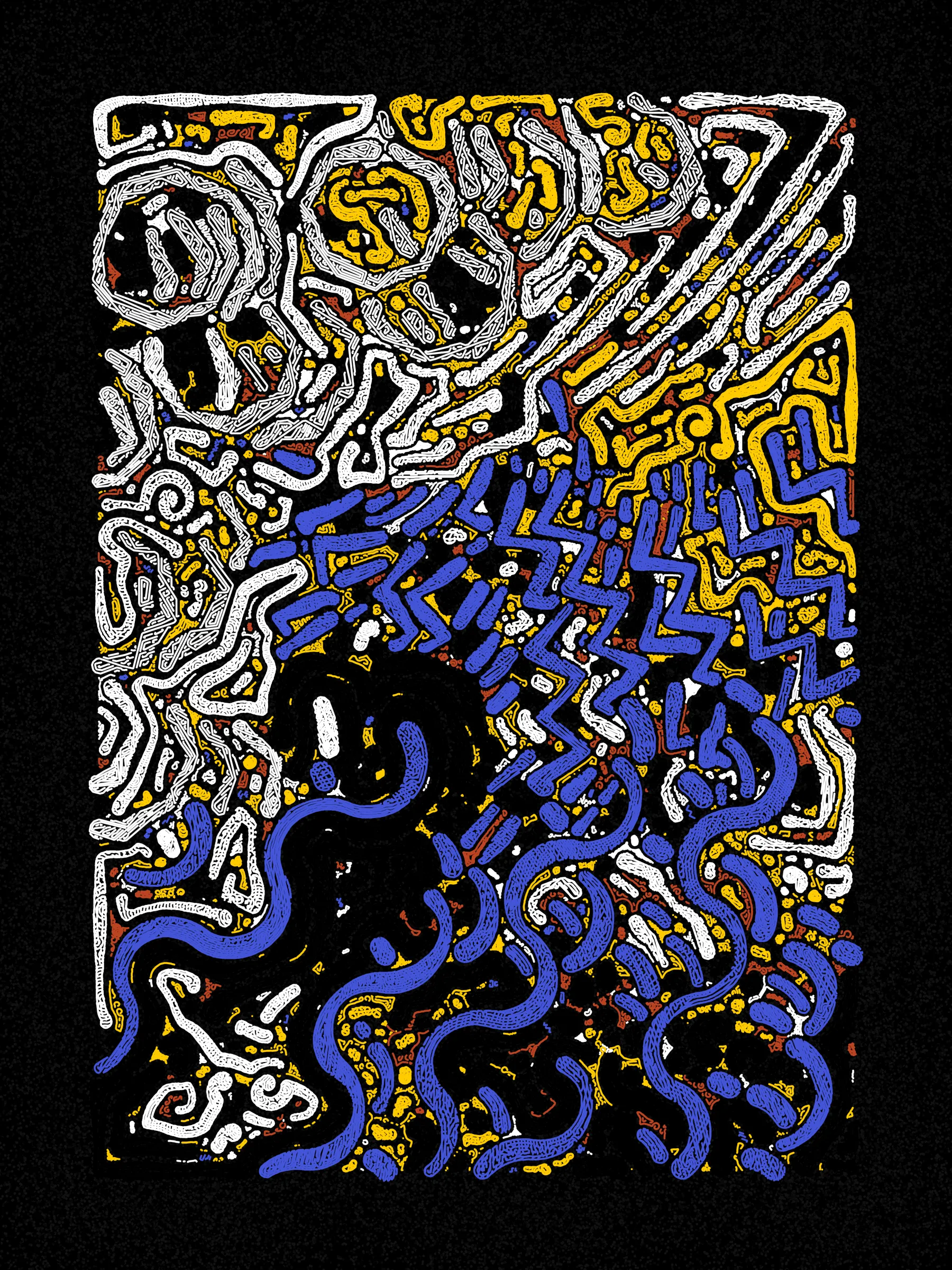 What’s a great way to have fun with friends? Scribbling!

Scribble Together is an experiment in collaborative creation. I designed a scribbling algorithm without knowing what the eventual colors will be. I’ve then asked friends to create palettes using a custom palette tool.

The palettes may allow for some variety such as choosing from multiple paper colors or selecting a subsample from a set of pen colors. Additionally, palette creators were able to create more than one palette.

When a piece is minted, it is randomly assigned a palette. However, for a limited time, collectors can change the palette for their pieces. Collector’s choices during this time will affect how primary sales are distributed to palette creators.

The artwork is designed to be plotted on 9"x12" paper using 0.45mm or 0.5mm pens. Whether the specific palette for a given piece allows for plotting is a choice left to the palette creator.