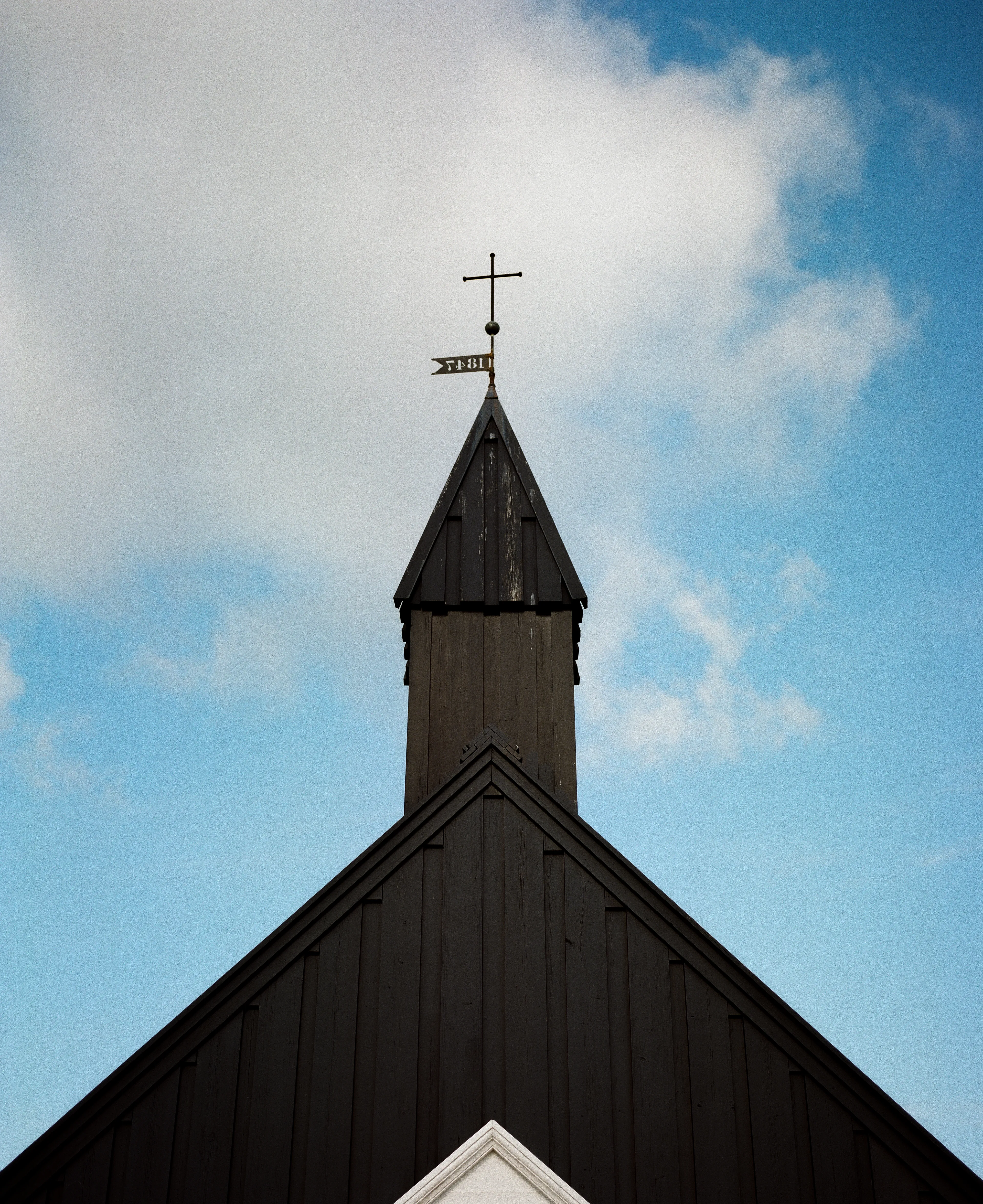 Looking up at the famous Búðakirkja church  
