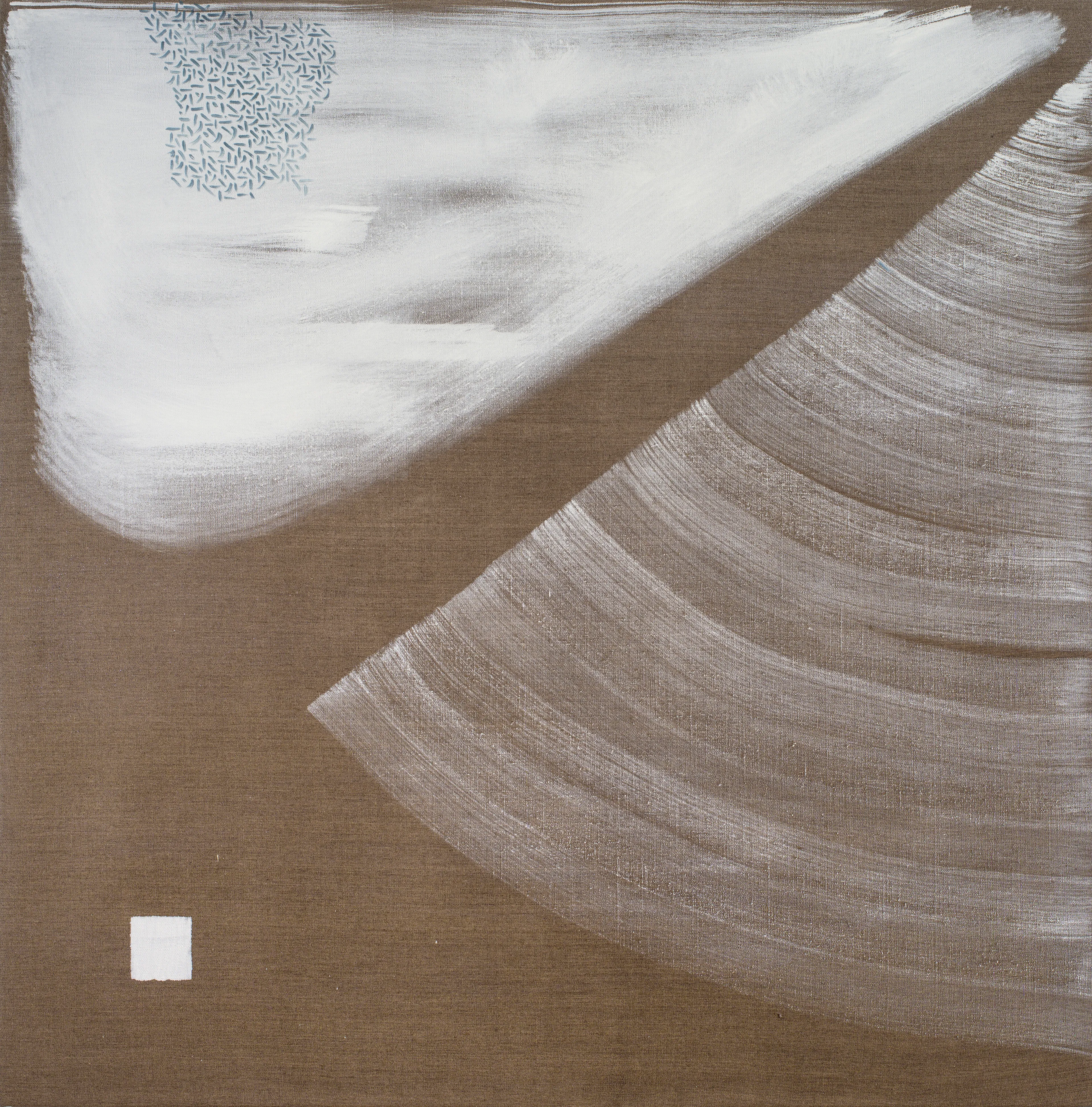 Liminal Space II  
"Art is a vehicle to express the intangible, making visible the invisible energies around and within us." - Gina Choy

Created by wielding traditional Chinese painting techniques and philosophy through a Western medium, this collection draws together the artist’s academic training of both historical fine art traditions. 

Painted with oils on exquisitely woven & twice sized Belgium linen this body of work completes the 'Liminal Space' series. The prelude to this work was painted in ink and pigment on rice paper and was something of a study for this collection.

In this subsequent collection, each work reflects the aesthetics of meticulous calligraphic mark making and the gestural movements of intuitive responses characteristic of the tradition of Chinese painting. They also lean into an abstraction of form to express an ephemeral experience of the natural world.

Applying an Eastern methodology to Western materials brought a somatic savouring to the process, creating a deep state of flow. Therefore, these images are artefacts of the sublime experience of painting as meditation as well as a reflection of the aesthetic beauty of nature.

This important body of work was celebrated in a solo exhibition at OneSpace Gallery in Brisbane, Australia (2017) and warmly reviewed by Professor Dong Ya, Head of the School of Art and Architecture at Tianjin University, China. This collection was also published in an article by the TAASA Review (VOL 28, No.4).  

The majority of these paintings were destroyed by flood in 2020, a few were reluctantly painted over to make way for new artworks. Of the remaining two physicals in this artist's possession, one will be gifted to the patron of its NFT counterpart (to be revealed to the collector after it’s acquisition).