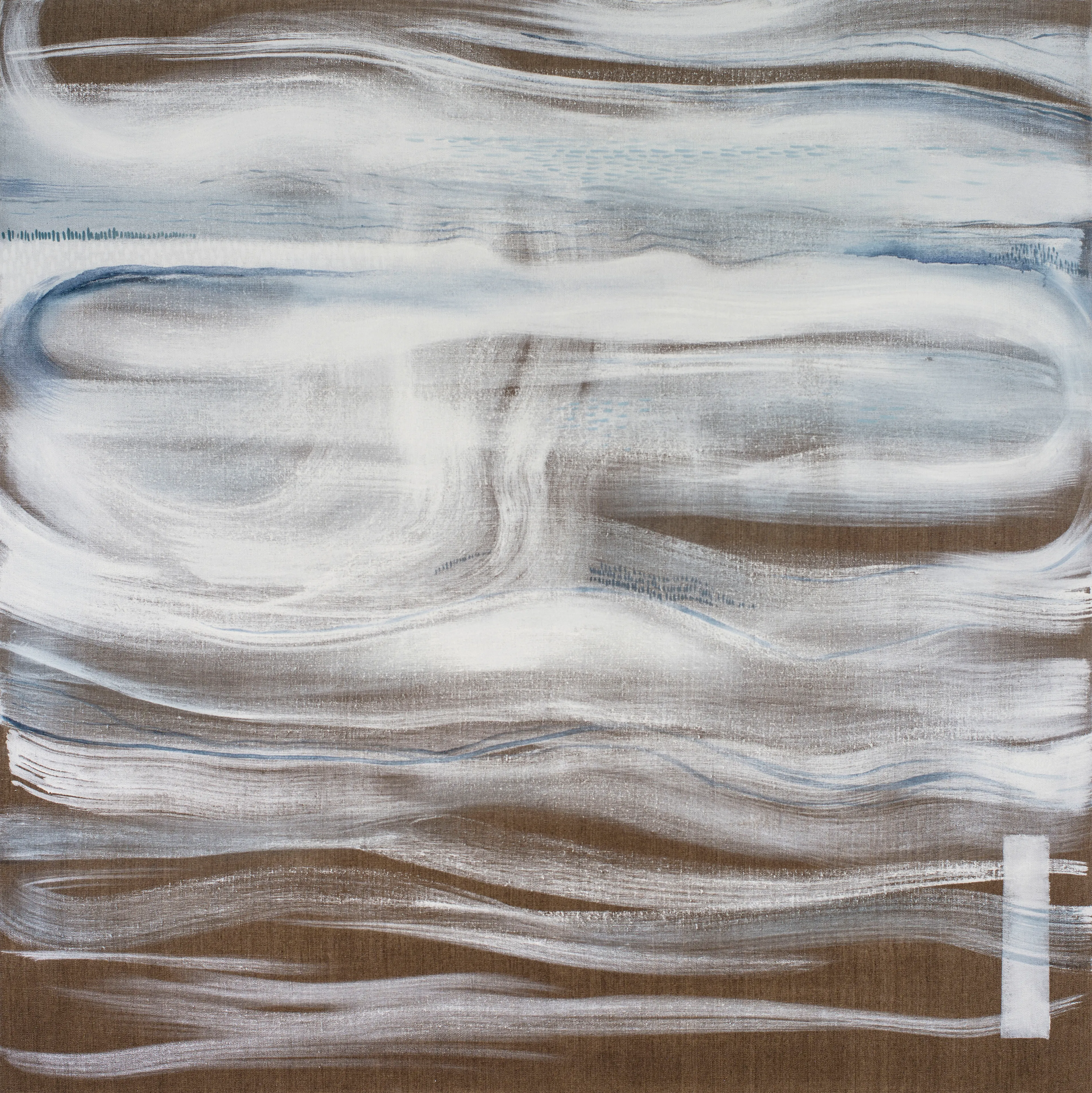 Liminal Space II  
"Art is a vehicle to express the intangible, making visible the invisible energies around and within us." – Gina Choy

Created by weaving traditional Chinese painting techniques and philosophy through a Western medium, this collection unites the artist’s academic training across historical fine art traditions.

Painted in oils on exquisitely woven, twice-sized Belgian linen, this body of work completes the Liminal Space series. Its prelude was painted in ink and pigment on rice paper and served as a study for this collection.

Each work reflects the aesthetics of meticulous calligraphic mark-making and the gestural immediacy of intuitive responses characteristic of Chinese painting. At the same time, they lean toward abstraction, expressing the ephemeral experience of the natural world.

By applying an Eastern methodology to Western materials, the artist cultivated a somatic savouring of the process, entering a profound state of flow. These images, therefore, stand as both artefacts of painting as meditation and reflections of the aesthetic beauty of nature.

This significant body of work was celebrated in a solo exhibition at OneSpace Gallery in Brisbane, Australia (2017) and warmly reviewed by Professor Dong Ya, Head of the School of Art and Architecture at Tianjin University, China. It was also published in the TAASA Review (Vol. 28, No. 4).

The majority of these paintings were destroyed in the 2020 floods, and a few were reluctantly painted over to make way for new works. Of the two surviving pieces still in the artist’s possession, one will be gifted to the patron of its NFT counterpart (to be revealed to the collector after its acquisition).