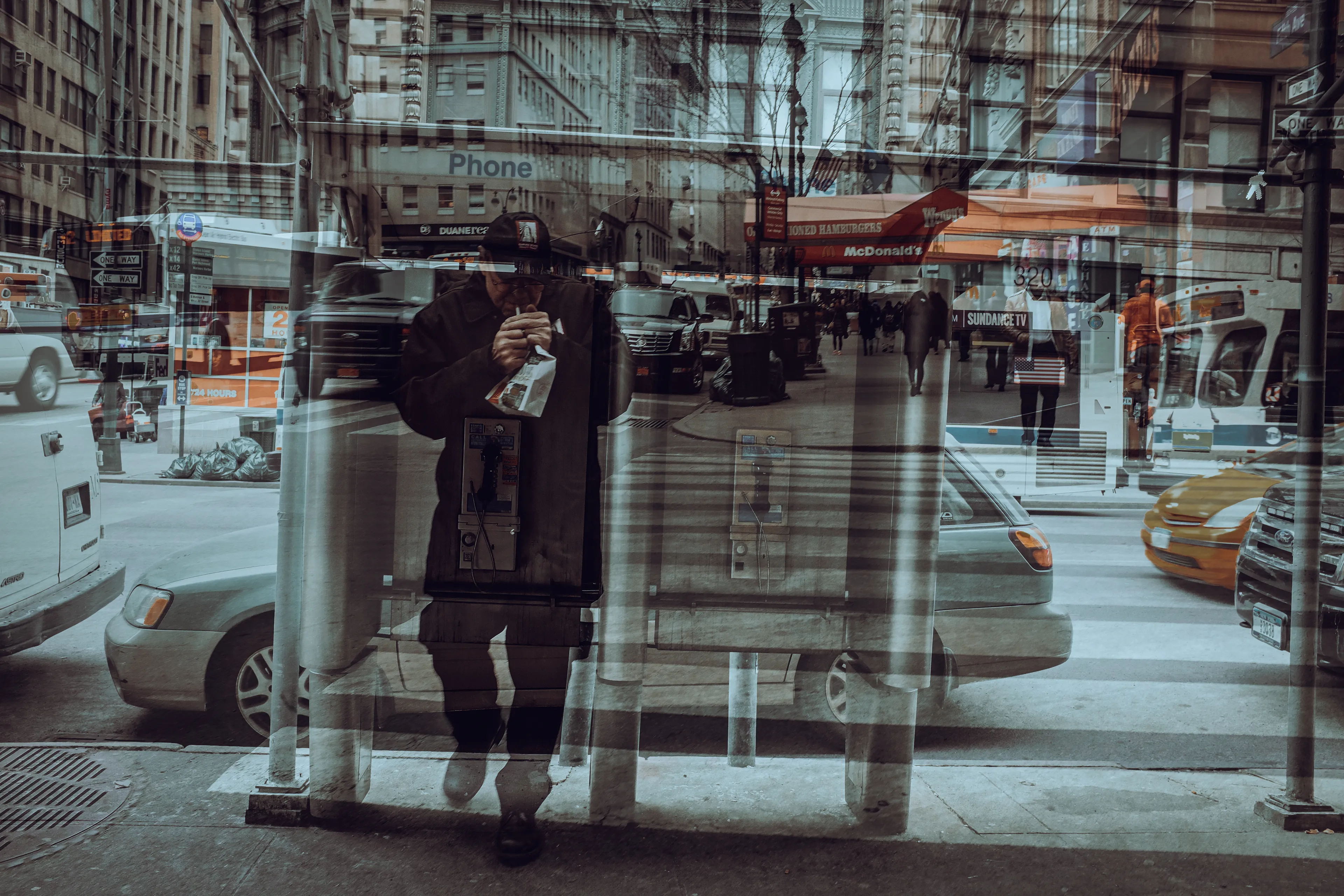 The City is engraved in its inhabitants, who in turn engrave themselves unto each other, not knowing how, when, or why. Identities disappear, dissipate and dilute into the roaring crowd. One question clouds my mind as I stand still observing through my camera’s big wide eye: Will it swallow me whole? Will we become one? One more tag on the wall? One more chewing gum on the ground, stepped on by the weight of the mass, becoming thus the texture of every day, of everyone? 