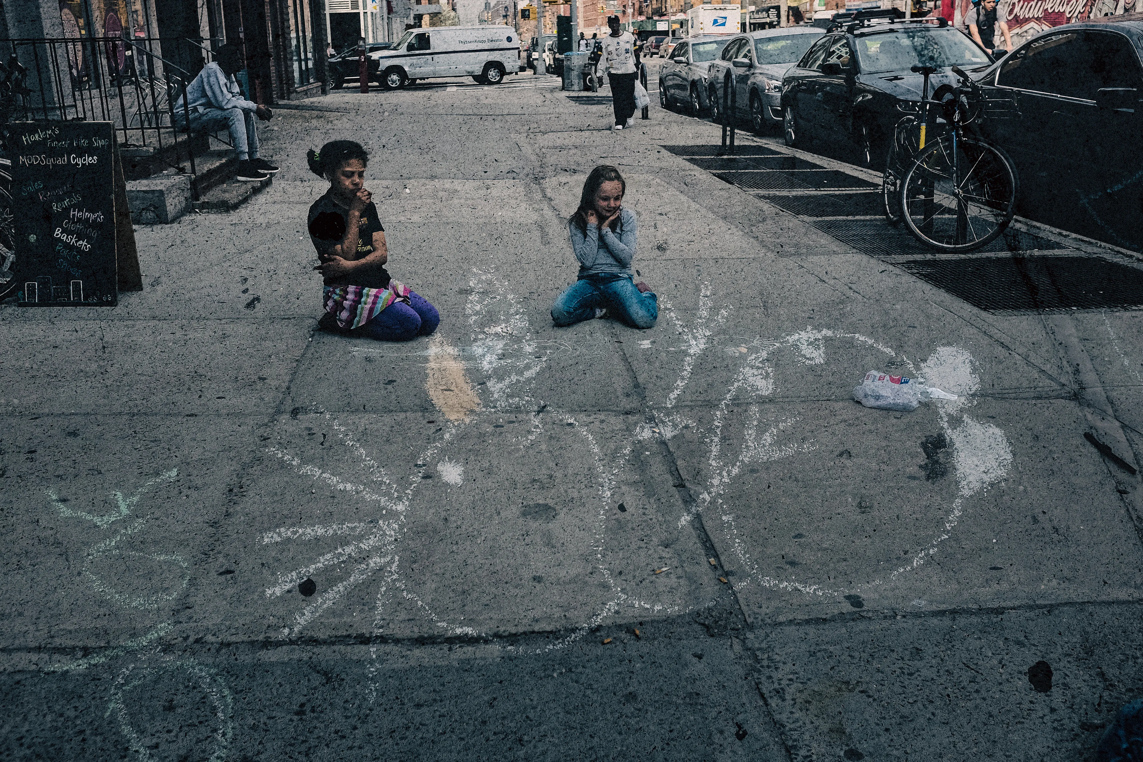 The City is engraved in its inhabitants, who in turn engrave themselves unto each other, not knowing how, when, or why. Identities disappear, dissipate and dilute into the roaring crowd. One question clouds my mind as I stand still observing through my camera’s big wide eye: Will it swallow me whole? Will we become one? One more tag on the wall? One more chewing gum on the ground, stepped on by the weight of the mass, becoming thus the texture of every day, of everyone?