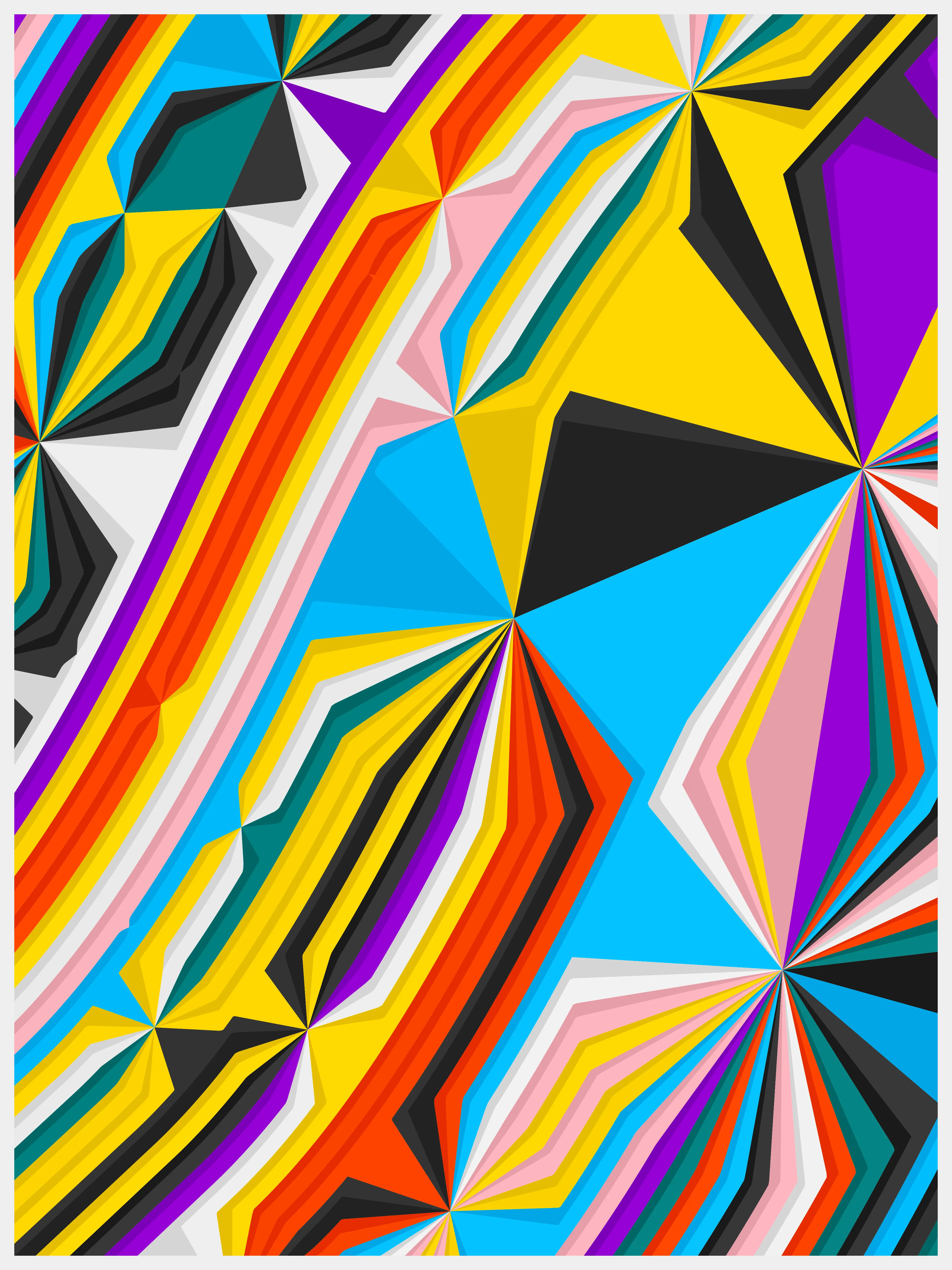 Fold is a series that explores the diverse concepts of folding, merging them into an abstract, generative long-form work. From the natural undulations of sediment in the earth's crust to the human act of origami, folds wield significant structural and organizational power. Yet, they can also dramatically distort and redefine the shape and direction of the structures they form on the canvas.