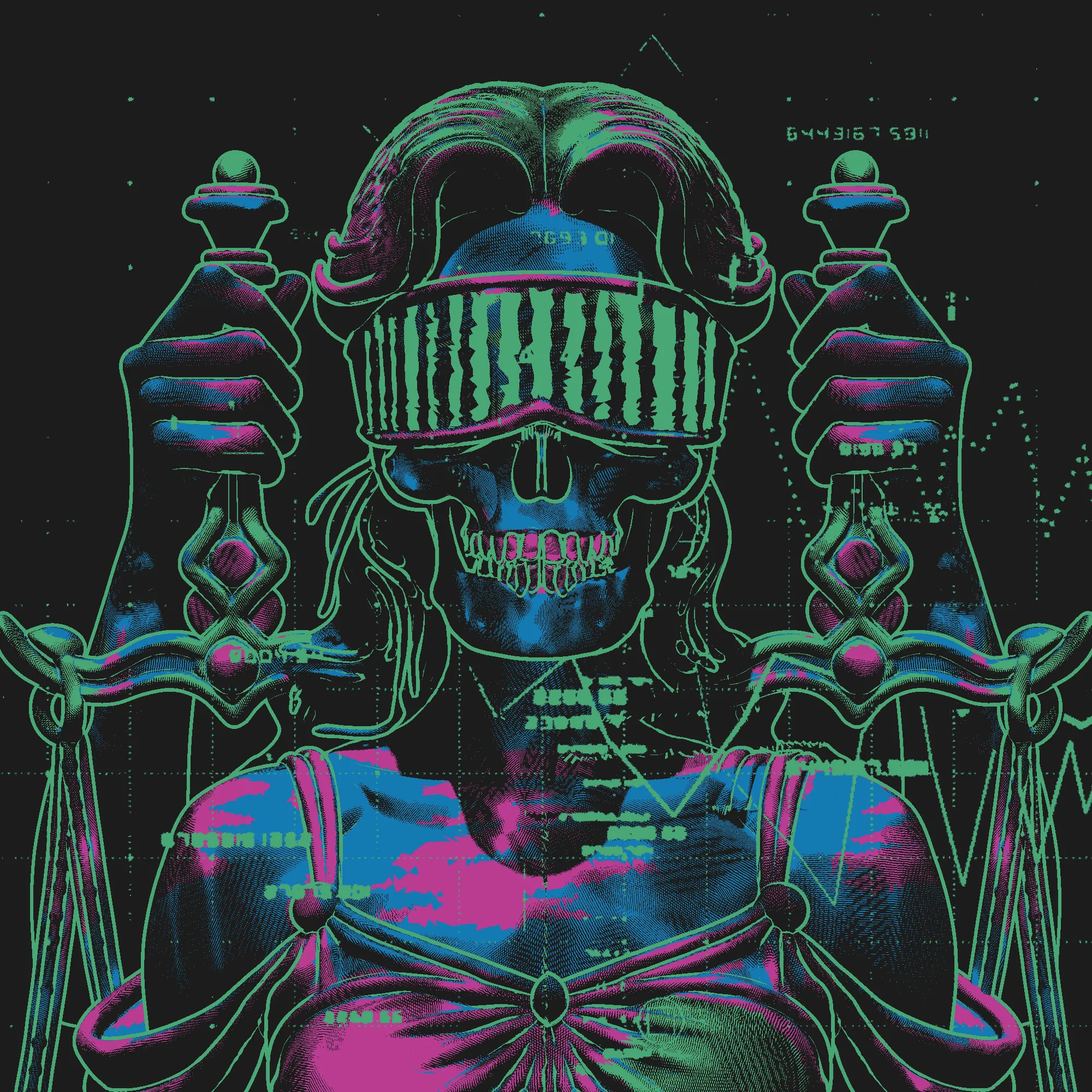 Balance and contradiction, a skeletal figure blindfolded to earthly bias while holding twin scales that echo both justice and chaos. With a visage that merges beauty and decay, this archetype reveals the truth that every choice carries both light and shadow, every victory hides a cost, and every judgment bears the weight of paradox. The Duality signifies the eternal struggle between order and disorder, guiding those who face it to confront the mirror of their own inner conflict and to recognize that clarity is born only through the acceptance of opposites.