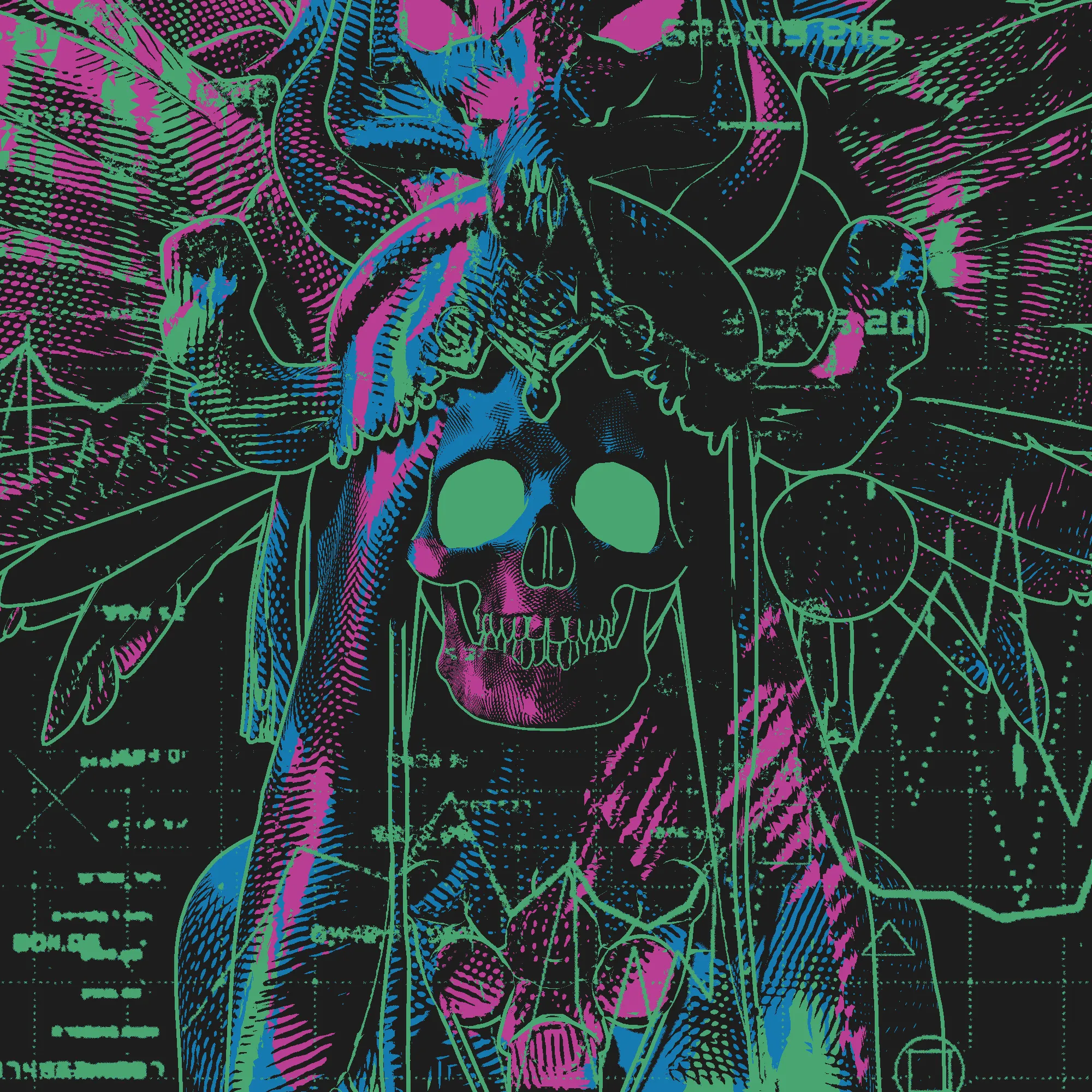 Veiled in the bones of mortality and crowned with serpents of ancient power, The Primal is the raw essence of instinct and the shadow of origin. Their hollow gaze peers from the skull of inevitability, a reminder that beneath all constructs lies the unyielding truth of survival. Entwined with creatures of fang and scale, they embody both predator and prey, the eternal cycle of hunger and rebirth. To draw The Primal is to awaken the buried forces within, where fear becomes strength, desire becomes drive, and the oldest truths guide the path forward.