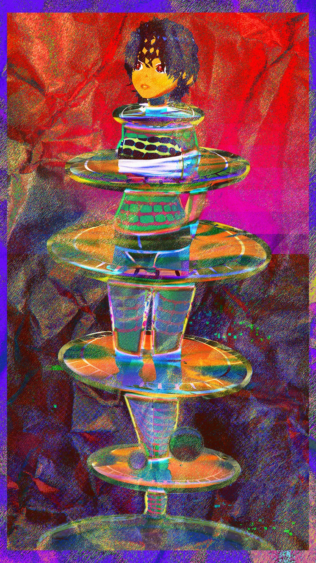 "Trials of Redemption" explores the themes of self-determination, spiritual strength, and the dismantling of societal toxicity. The artwork's dynamic composition and vibrant color palette create a sense of energy and movement, reflecting the internal struggle for liberation and the creation of a unique legacy. It is an art that also delves into the complexities of race, culture, and privilege, questioning the societal norms that often limit individual potential.

Ultimately, "Trials of Redemption" suggests that true empowerment lies not in conforming to external expectations, but in embracing one's individuality and forging a path toward self-actualization. The artwork challenges viewers to confront their own internal struggles and to find the strength within themselves to overcome adversity. "Trials of Redemption" offers room for meditation on the human spirit's capacity towards resilience and deeper conversations.