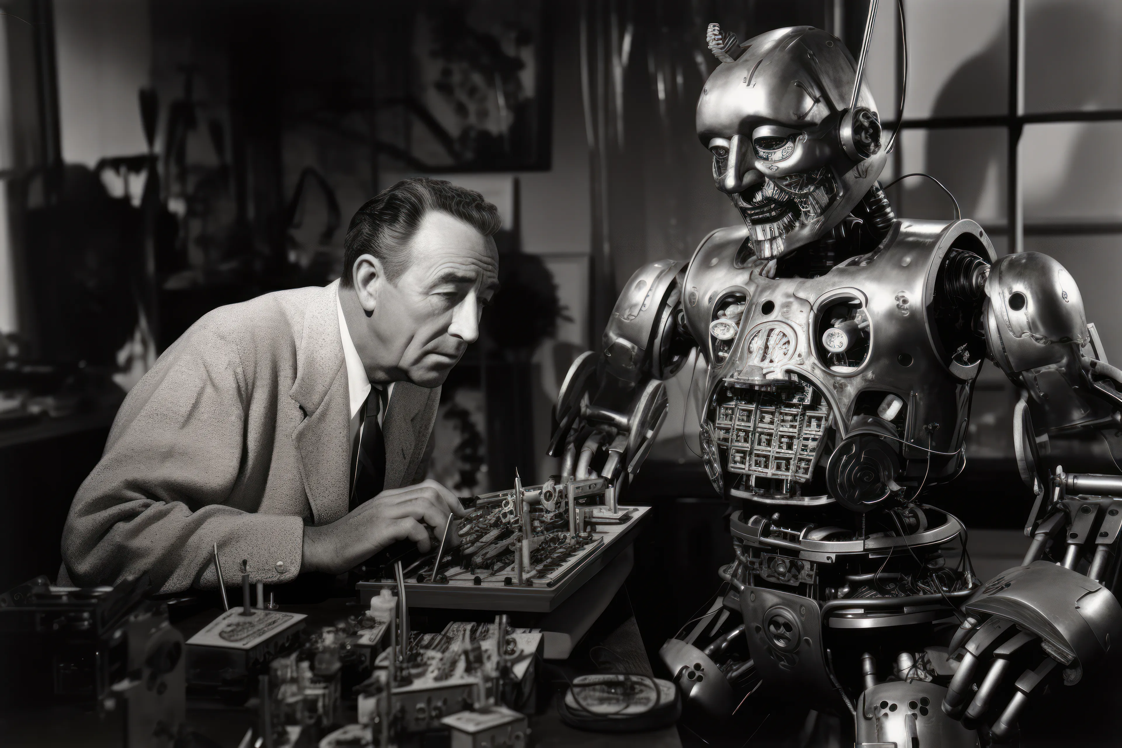 In an alternate history, Walt Disney had a vision of living forever by transferring his consciousness into a robotic avatar. He invested heavily in the research and development of this technology, dedicating the last years of his life to perfecting it.

But upon the completion of his robotic body, Disney was disappointed in the results. 