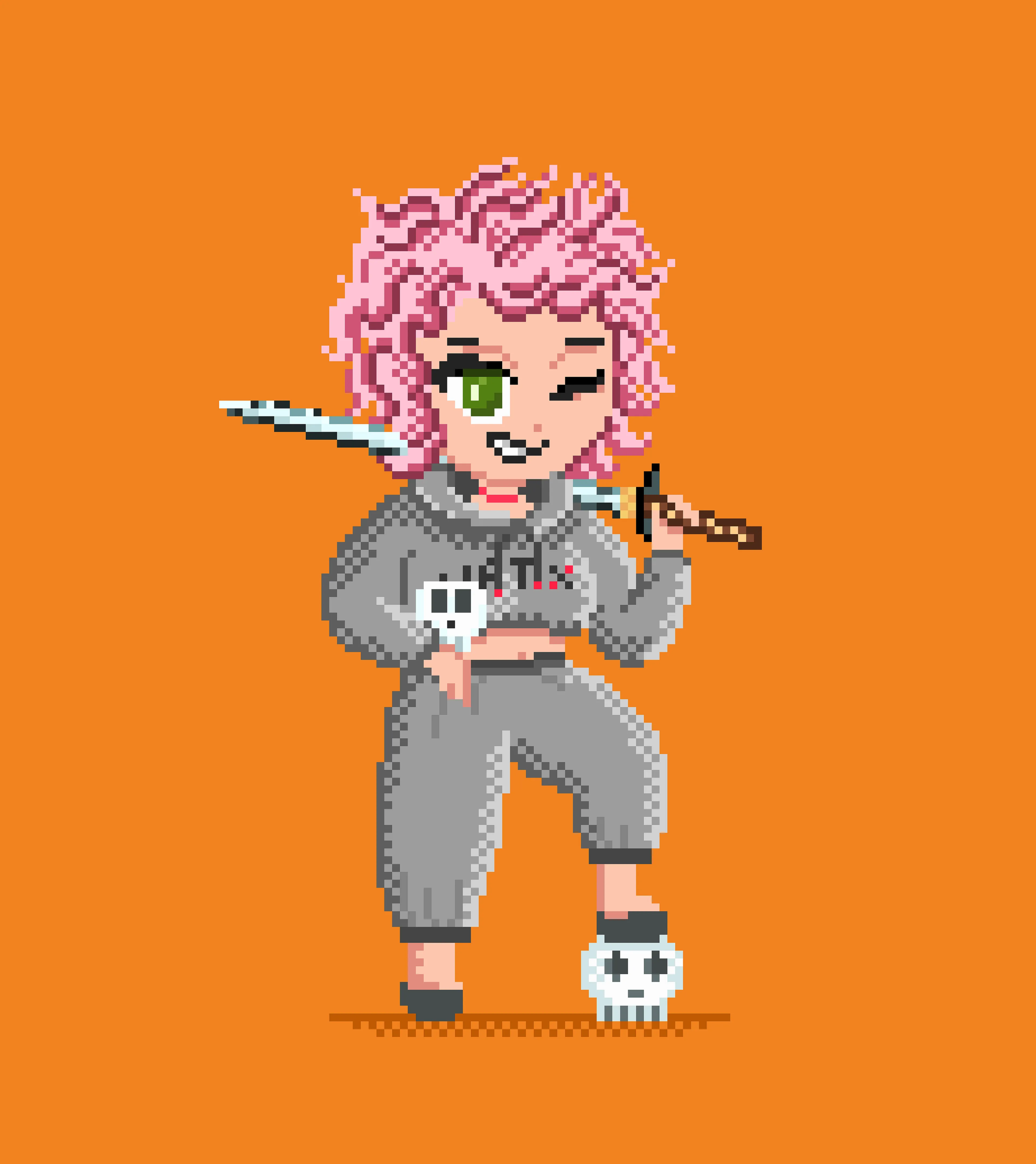 ‘I enjoy my world in a personal way, loving skeletons and playing with sword!.’

Aiya is based on uwucrew #6325.

3970x4460 px
