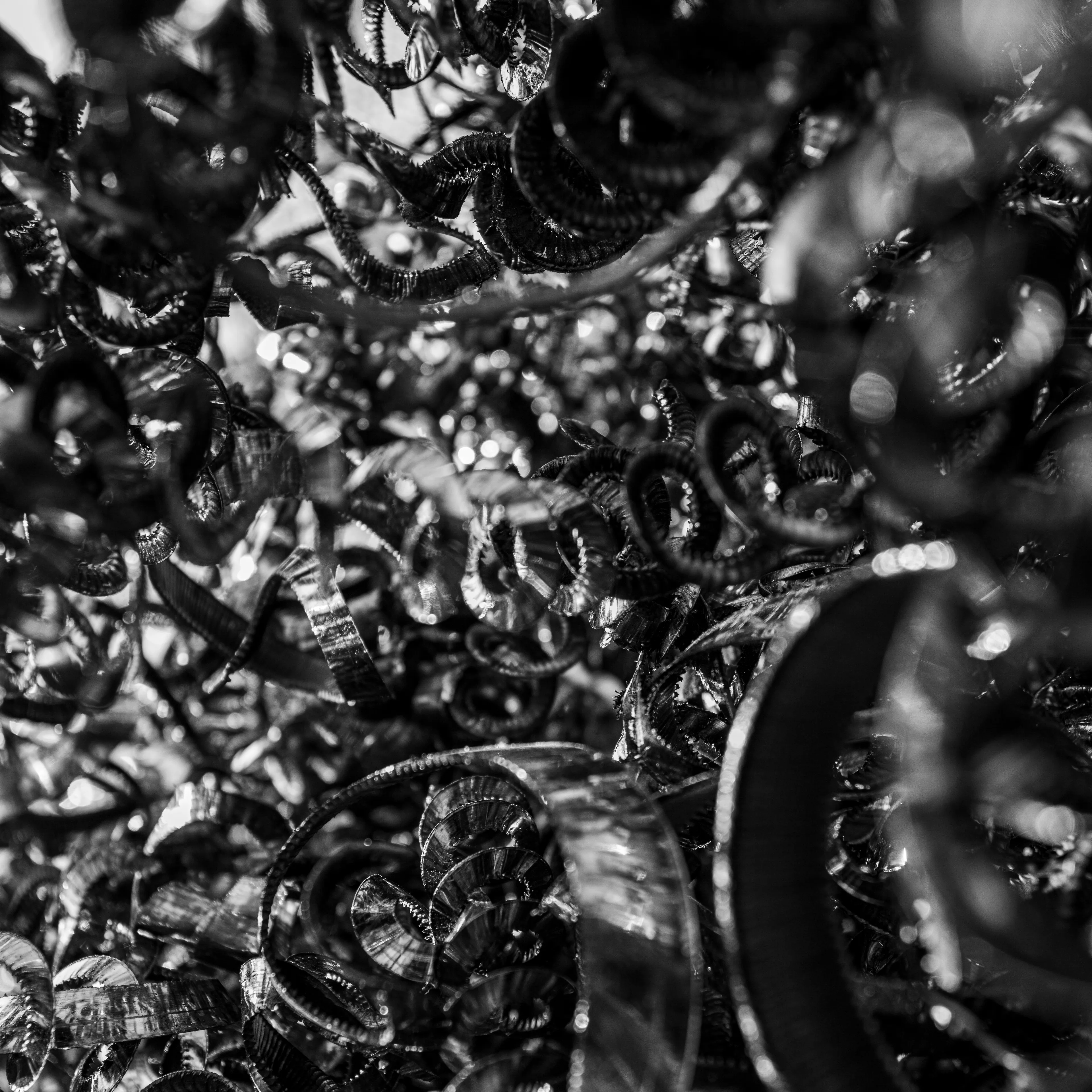 “Cachivaches” is a colloquial Spanish term for a mix of miscellaneous objects often considered worthless or junk. This series explores the aesthetic and structural dynamics of discarded objects, focusing on the paradox between chaos and order. The square format imposes a geometric constraint, juxtaposing organic disorder with rigid frames, encouraging a reevaluation of inherent organization. By highlighting spontaneous patterns in the disordered, "Cachivaches" reveals the latent beauty in the mundane.