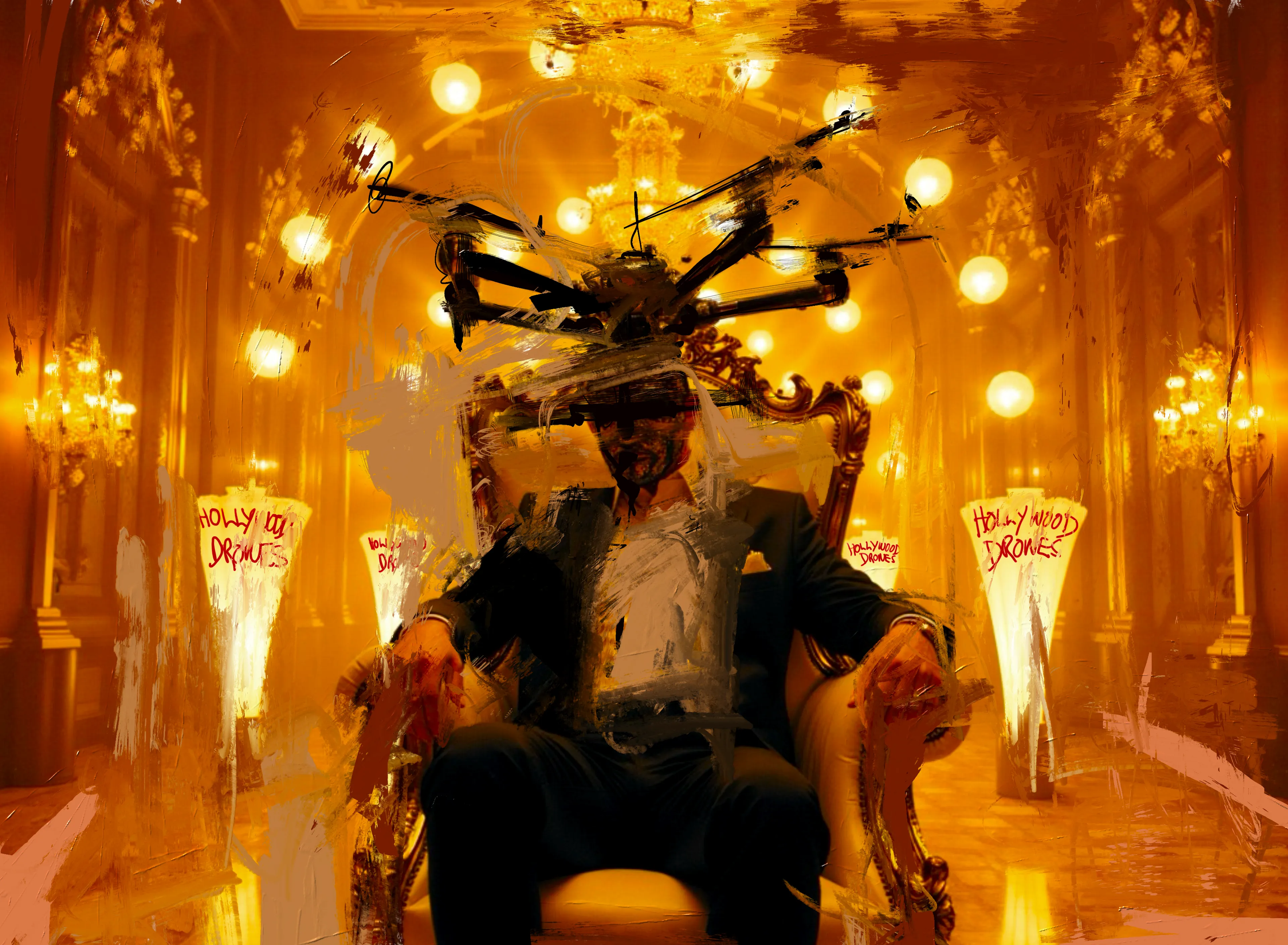 He never shows his face. Just the silhouette — cigarette smoke, gold light, the faint hum of machinery. They call him The Drone Magician: part illusionist, part engineer of desire. Every drone he commands is an accomplice, every reflection a signature.

No one knows where he operates from — penthouse, bunker, or server farm — only that when his work appears, cities seem to pause. Screens flicker. Lights sync. Even time feels rehearsed. He doesn’t perform for applause; he performs to remind the world who’s really in control.

In Hollywood Drones, he’s not a man. He’s a myth filmed in real time.