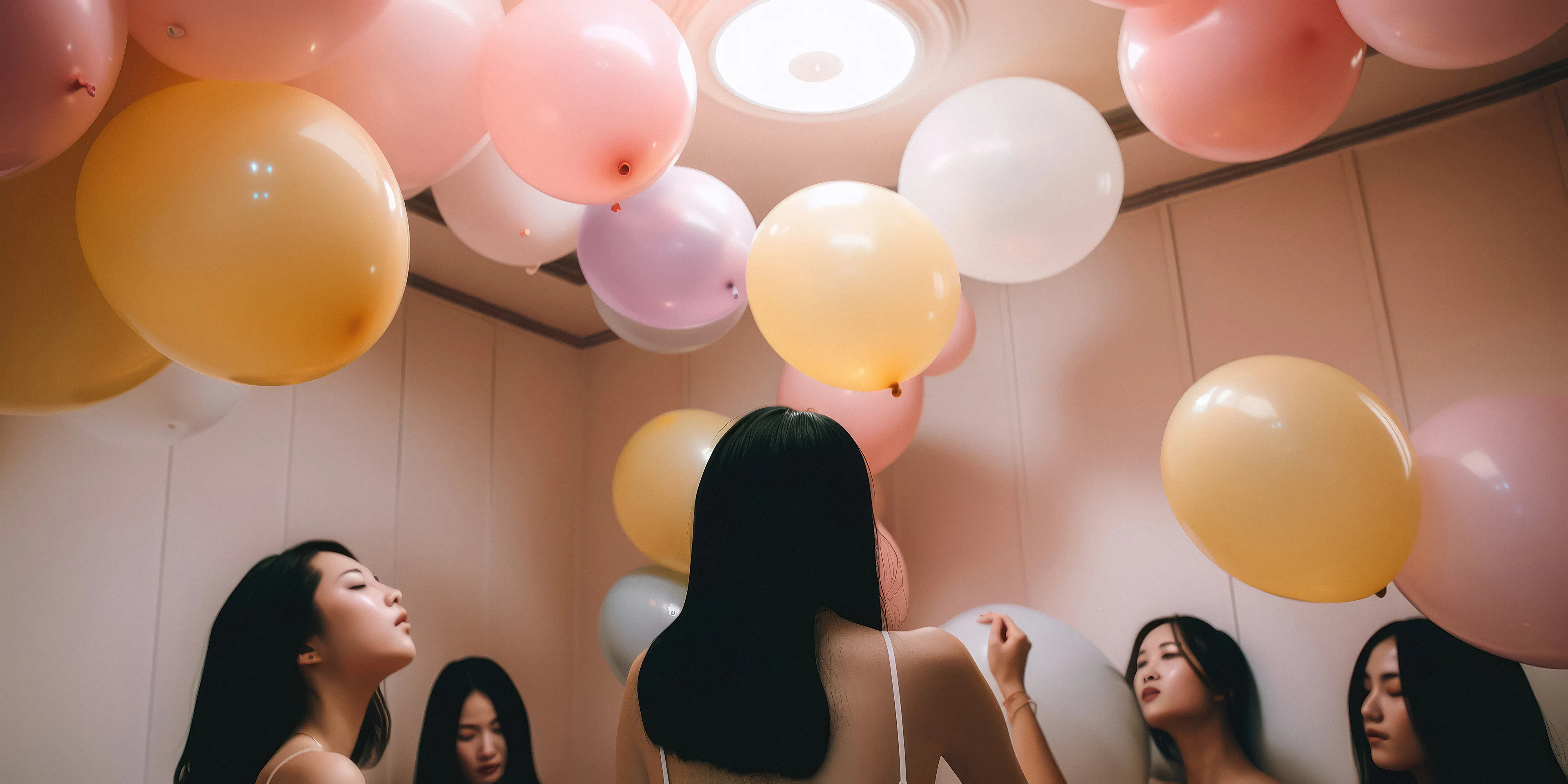 Balloons, buoyant witnesses to whispered secrets and stolen glances.