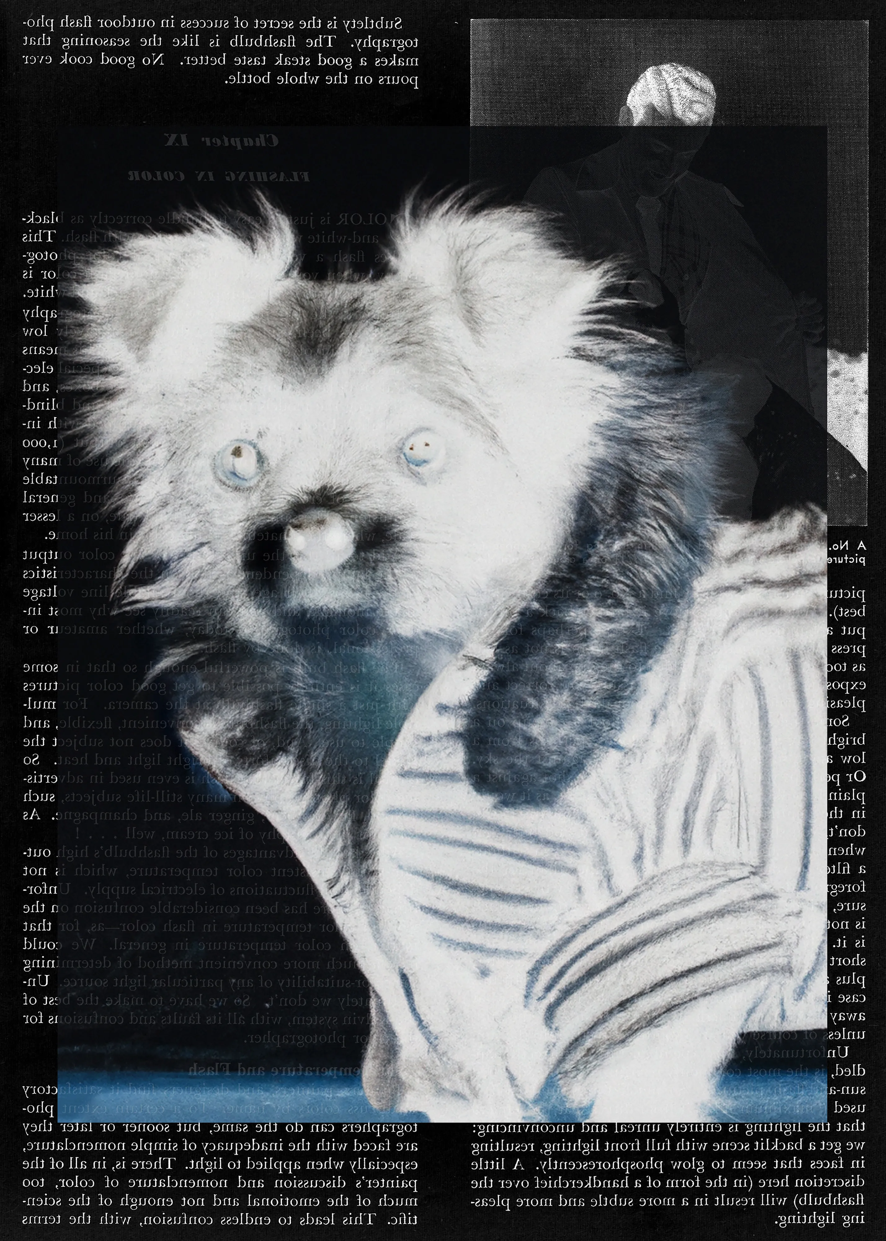 49/23 is digital collage series that blends AI-generated images over vintage photography magazine pages, building a conceptual bridge between the past and future of the medium while exploring the disruptions posed by AI toward photographic tradition.