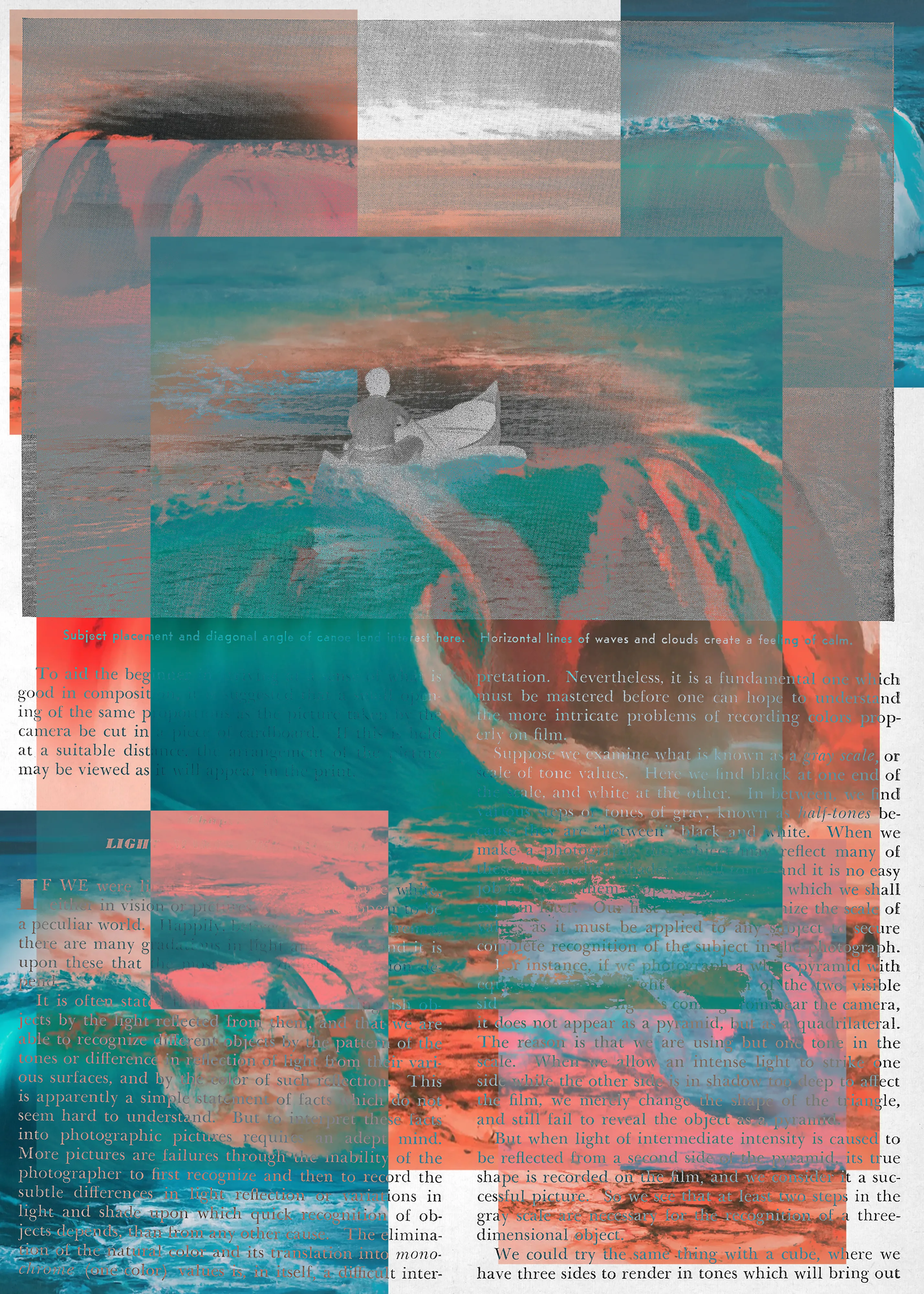 49/23 is digital collage series that blends AI-generated images over vintage photography magazine pages, building a conceptual bridge between the past and future of the medium while exploring the disruptions posed by AI toward photographic tradition.