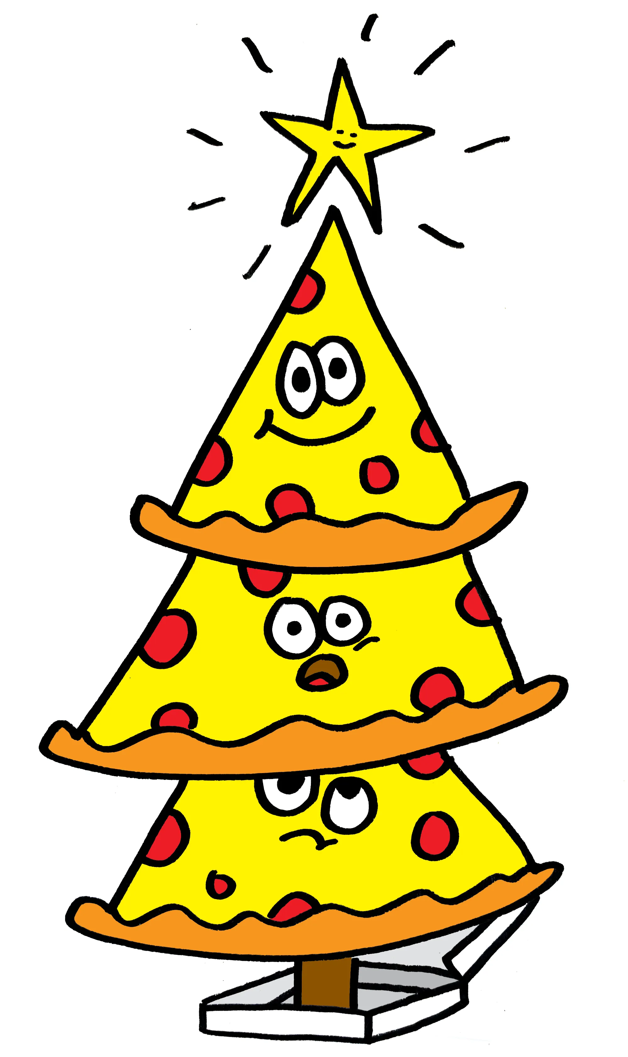 Christmas Pizza Tree 2021 by Jon Burgerman
