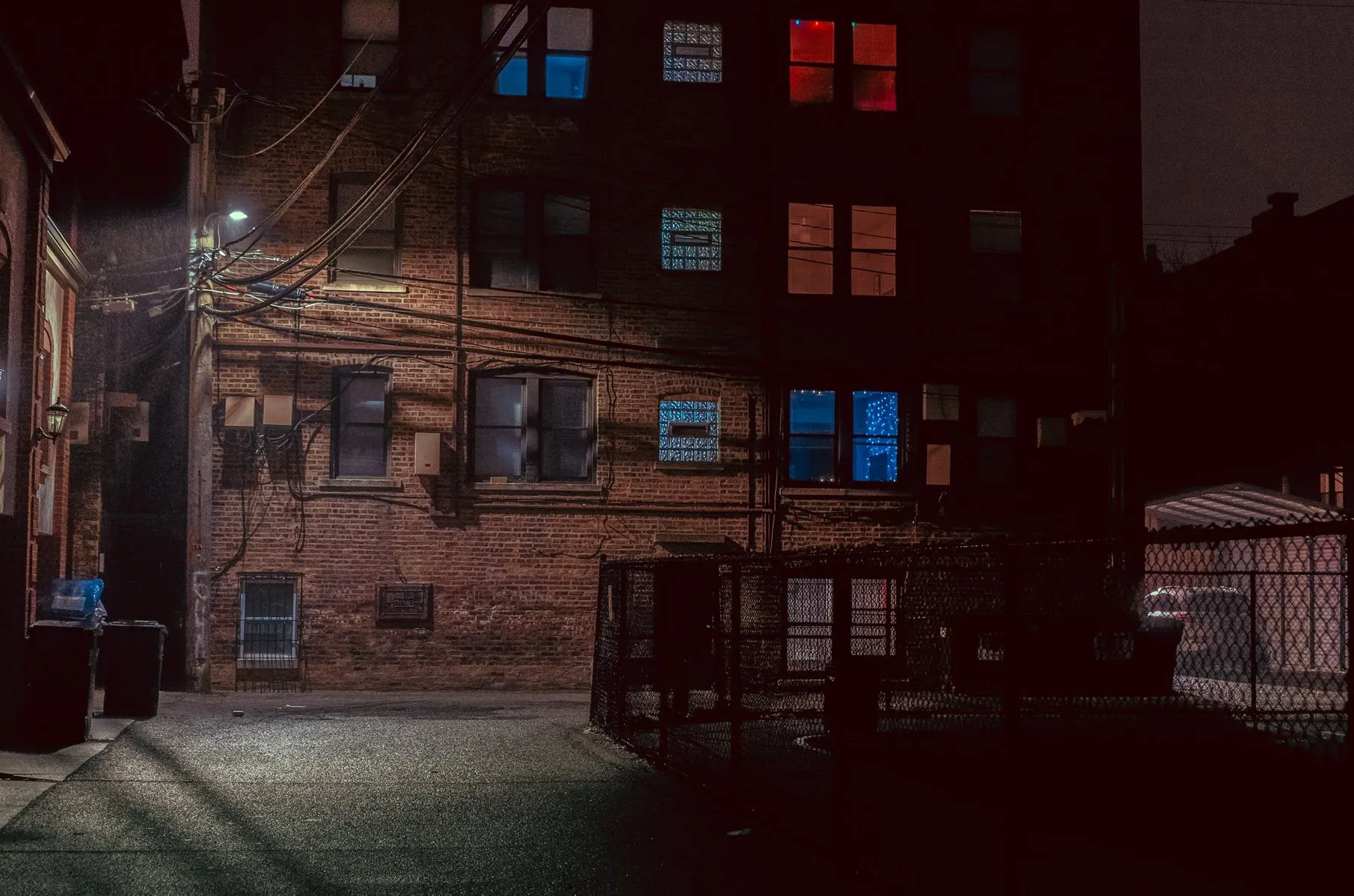 This piece was an experiment with color done in 2019. I wanted to create an atmosphere that felt naturally color graded using blocks of color within windows. The sub-framing of color creates a destination for the viewer's eyes to discover after being let by the stream of light coming from the street light.