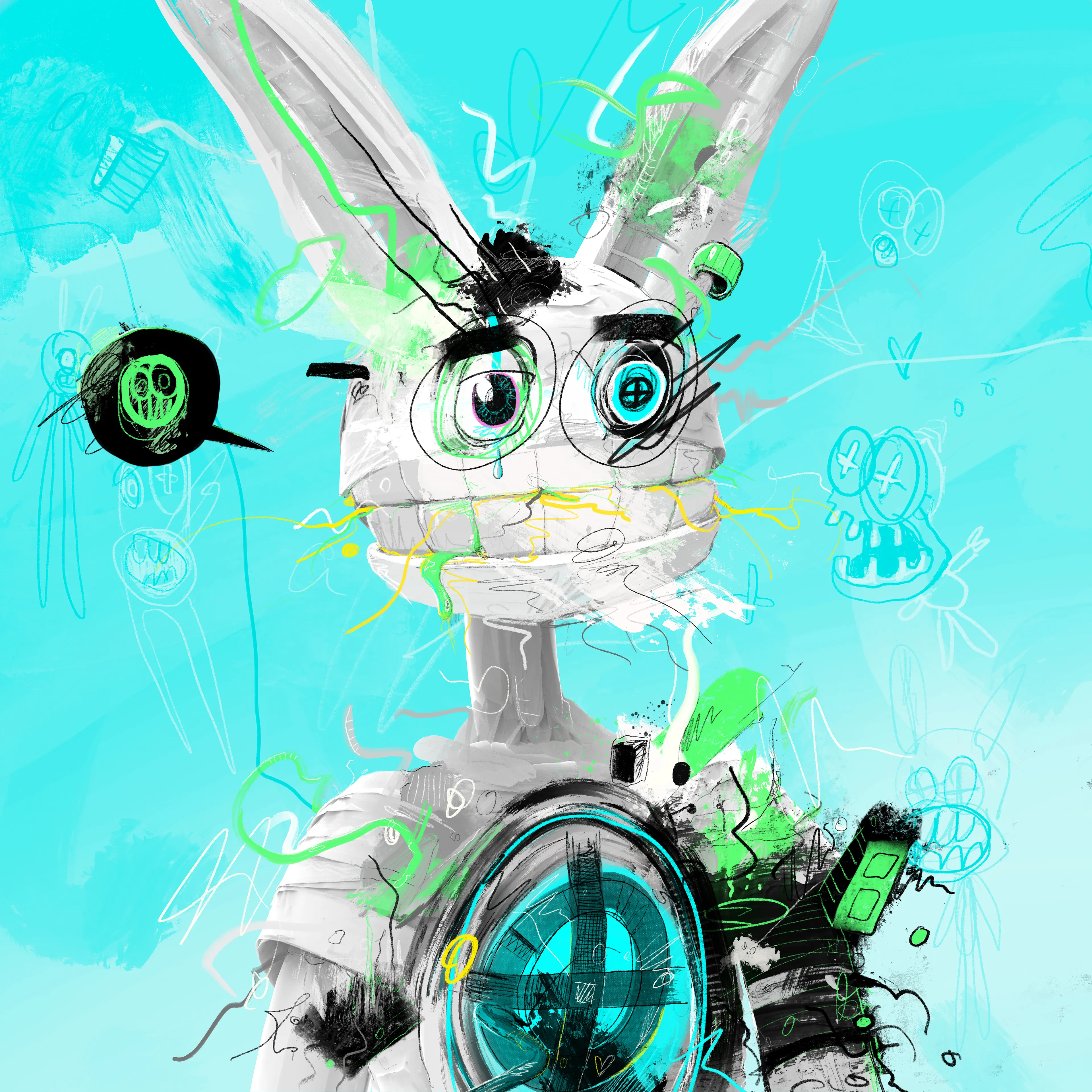 Generative Jolt Of Expression
420mm x 420mm, 300dpi.

500 on objkt, 120 on etherium, 40 on binance.
www.customhorror.net/gjoe