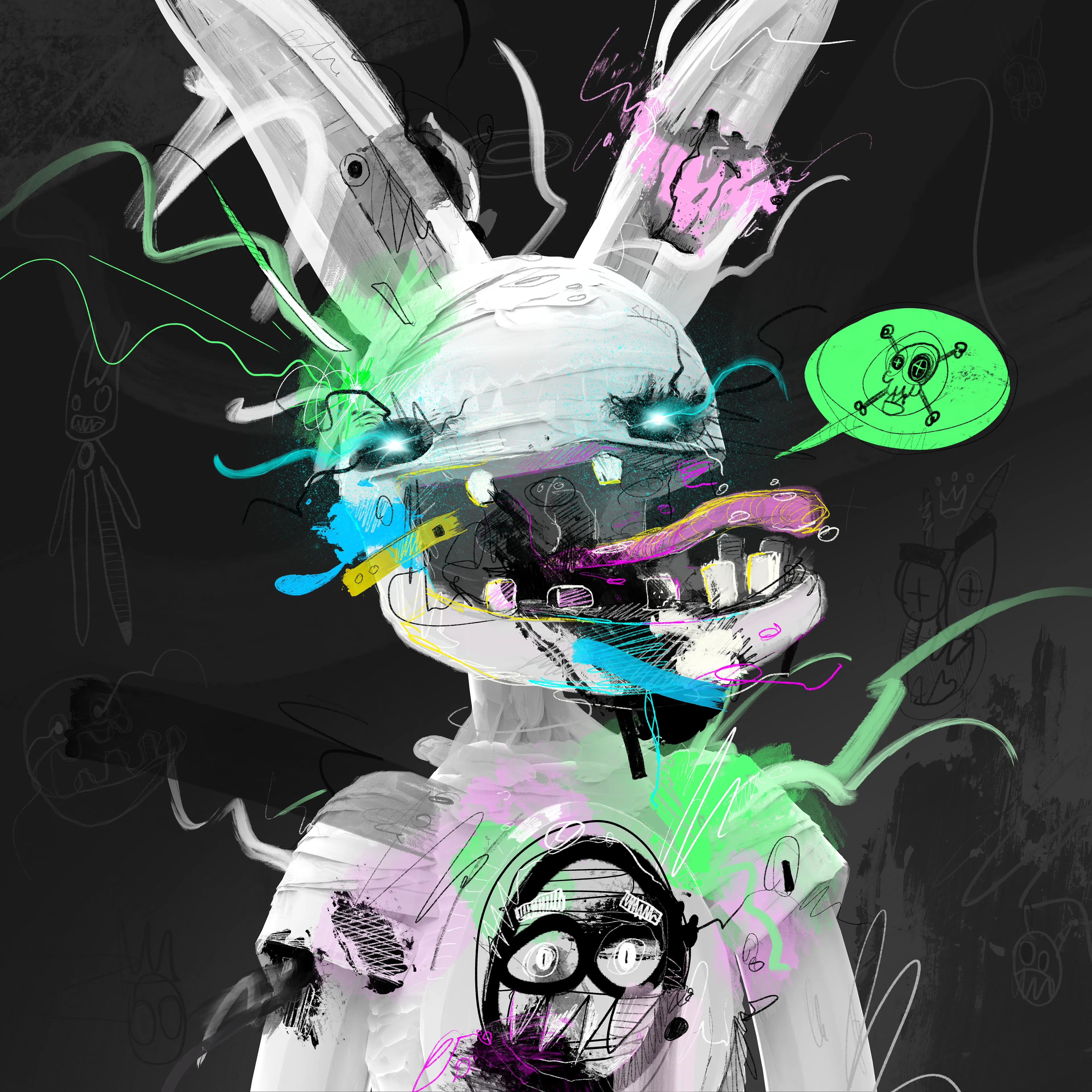 Generative Jolt Of Expression
420mm x 420mm, 300dpi.

500 on objkt, 120 on etherium, 40 on binance.
www.customhorror.net/gjoe