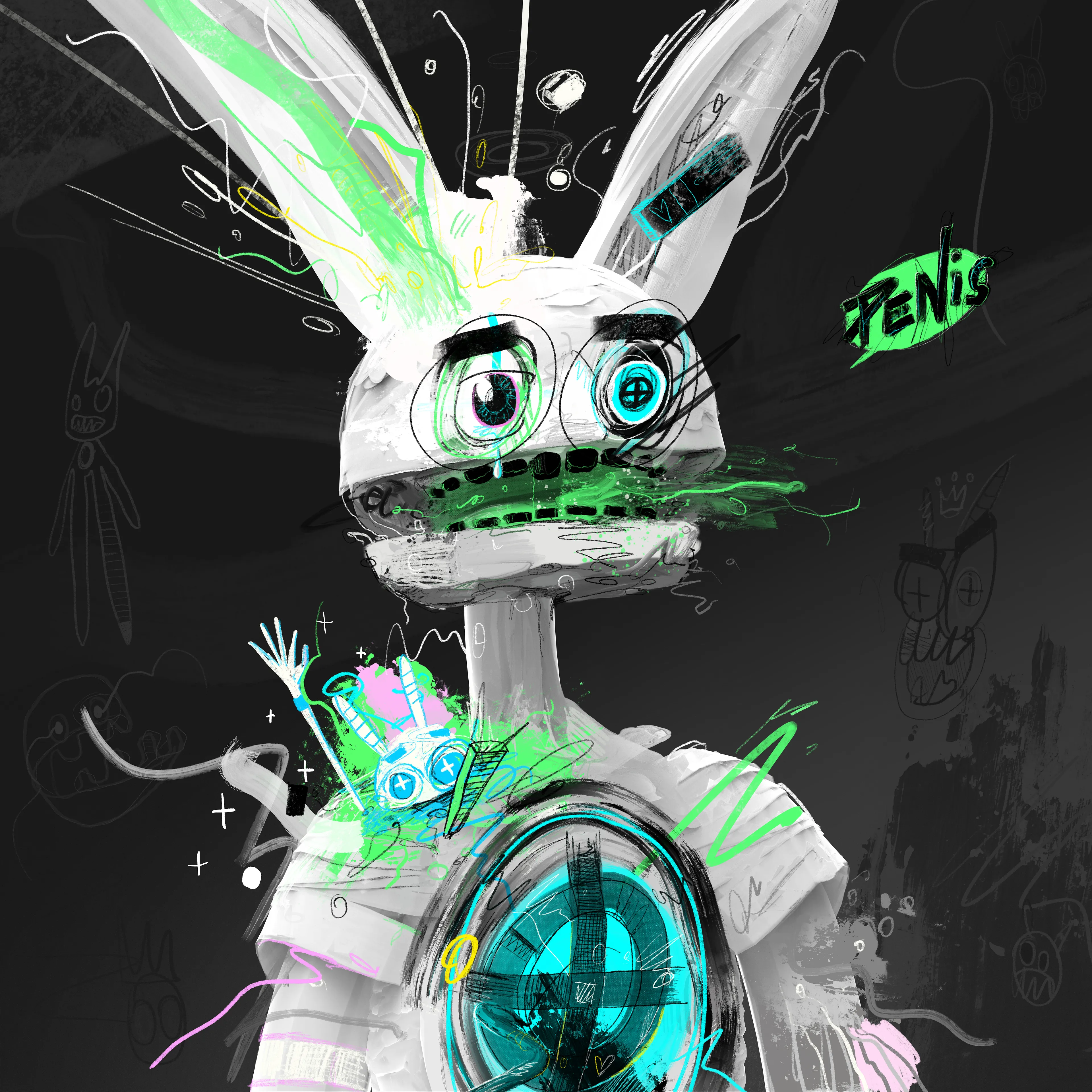 Generative Jolt Of Expression
420mm x 420mm, 300dpi.

500 on objkt, 120 on etherium, 40 on binance.
www.customhorror.net/gjoe