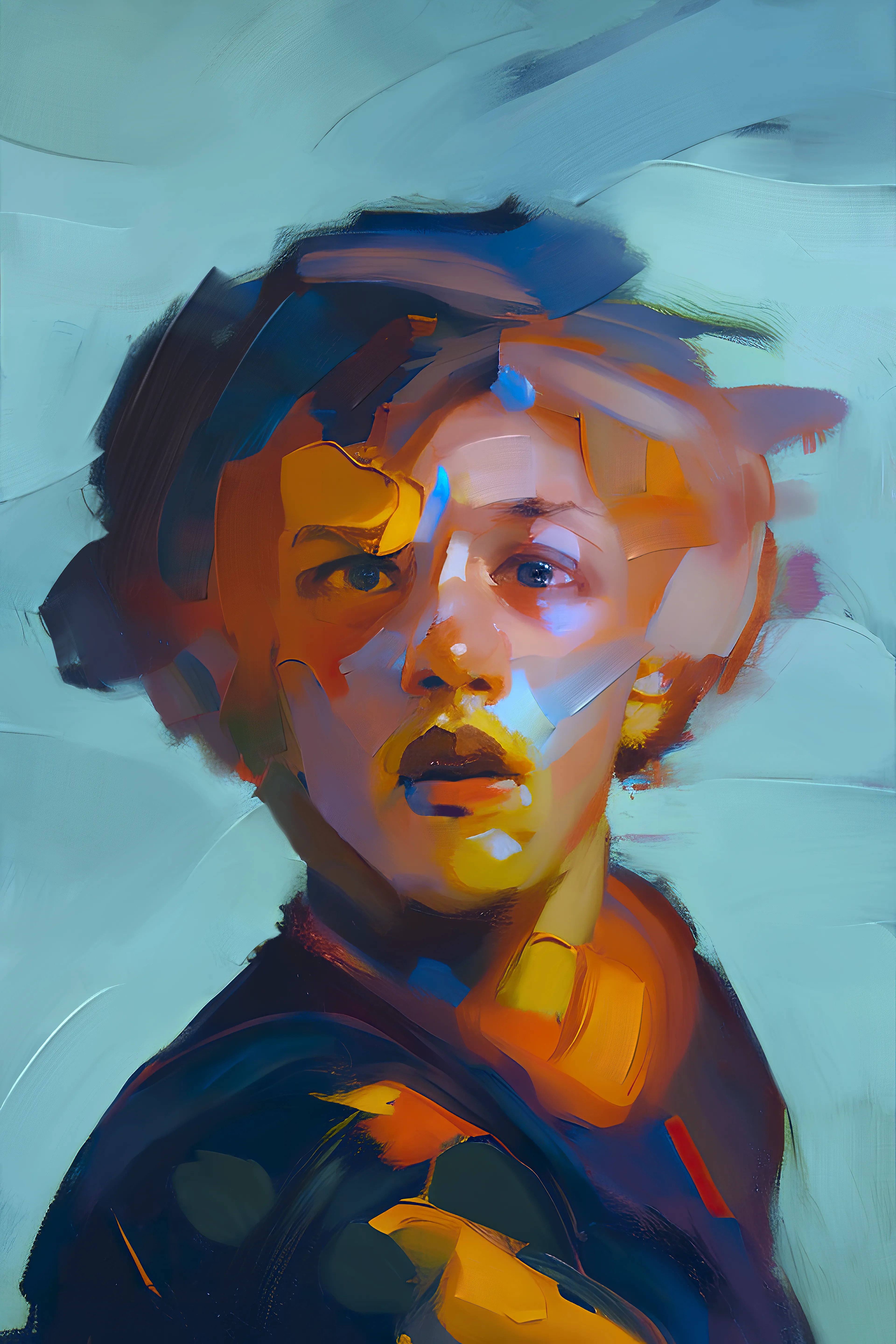 'Synthetic Heartbeats' is an assisted AI collection that explores the interplay between textures and emotions. Through fluid brushstrokes and synths, each portrait comes to life, pulsing with its own unique heartbeat.

The collection blends trad-digital art techniques with AI technology to create a mesmerizing experience that captures the essence of the human experience.

With bold use of color, the portraits are a celebration of the beauty and complexity of human emotion, and each canvas is a window into the soul. The fluidity of the paint, combined with the intricate textures, creates a captivating visual experience that invites viewers to get lost in the details, and to experience the bravura of brush strokes to evoke deep and powerful emotions.